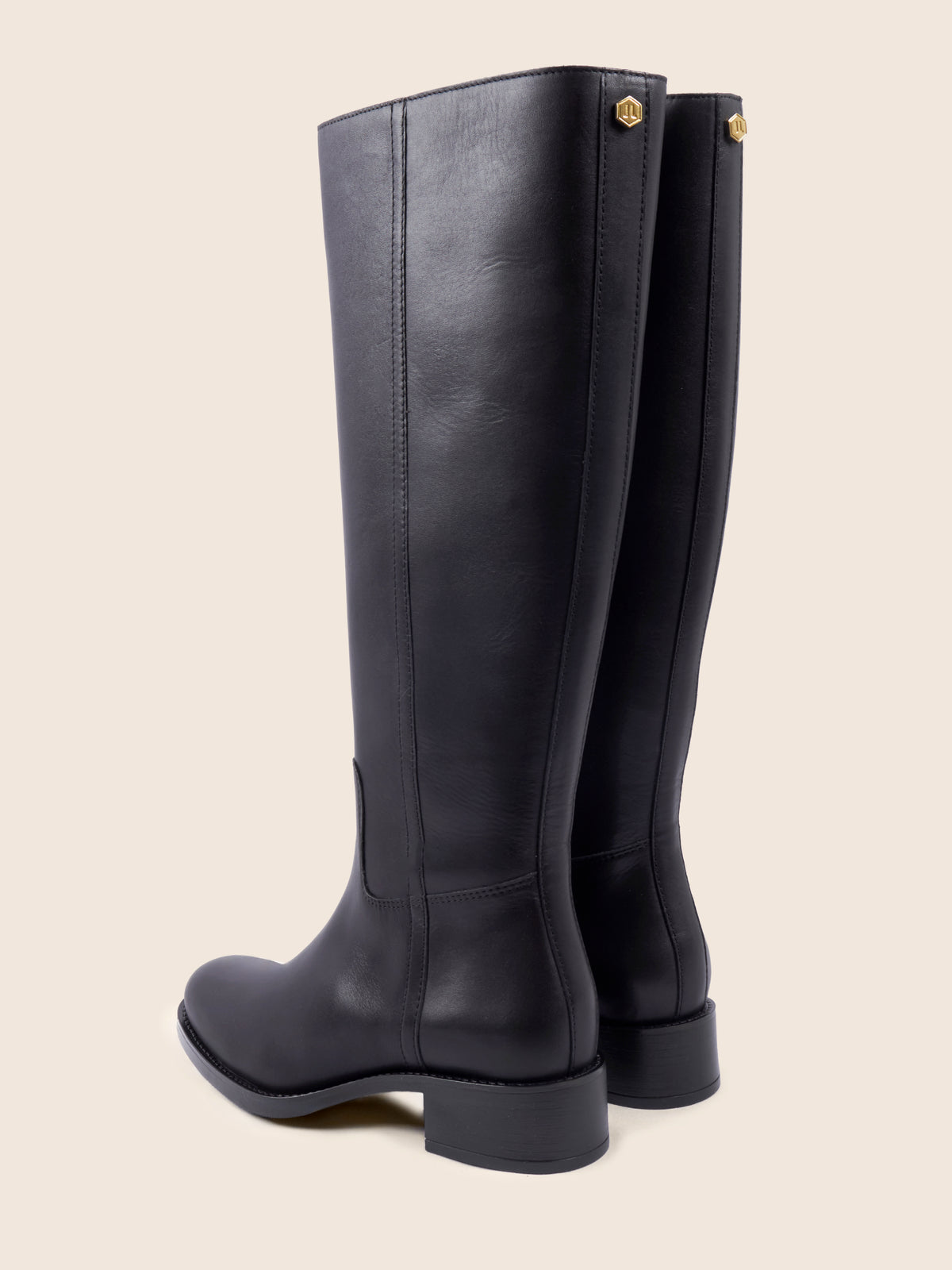 vue arriere bottes plates leonie cuir noir jules jenn