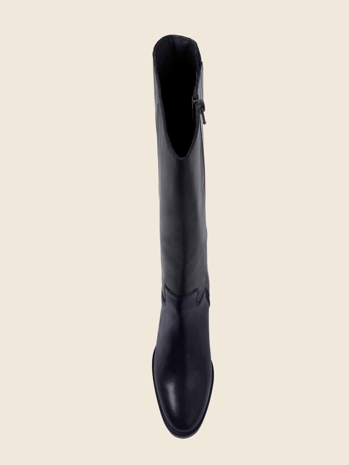 vue dessus bottes plates leonie cuir noir jules jenn