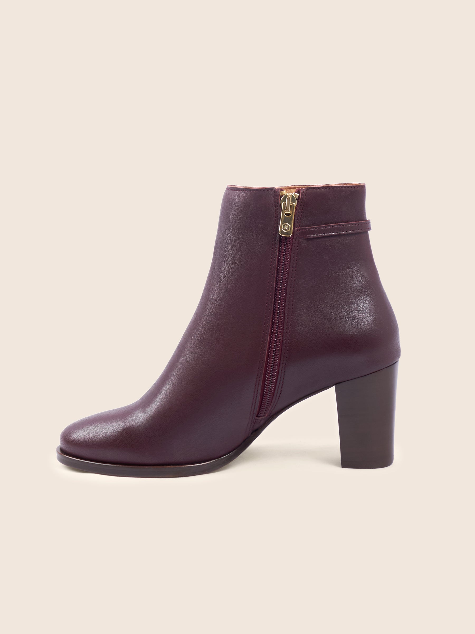 photo vue intérieure bottines bijoux talon zelie cuir bordeaux jules jenn