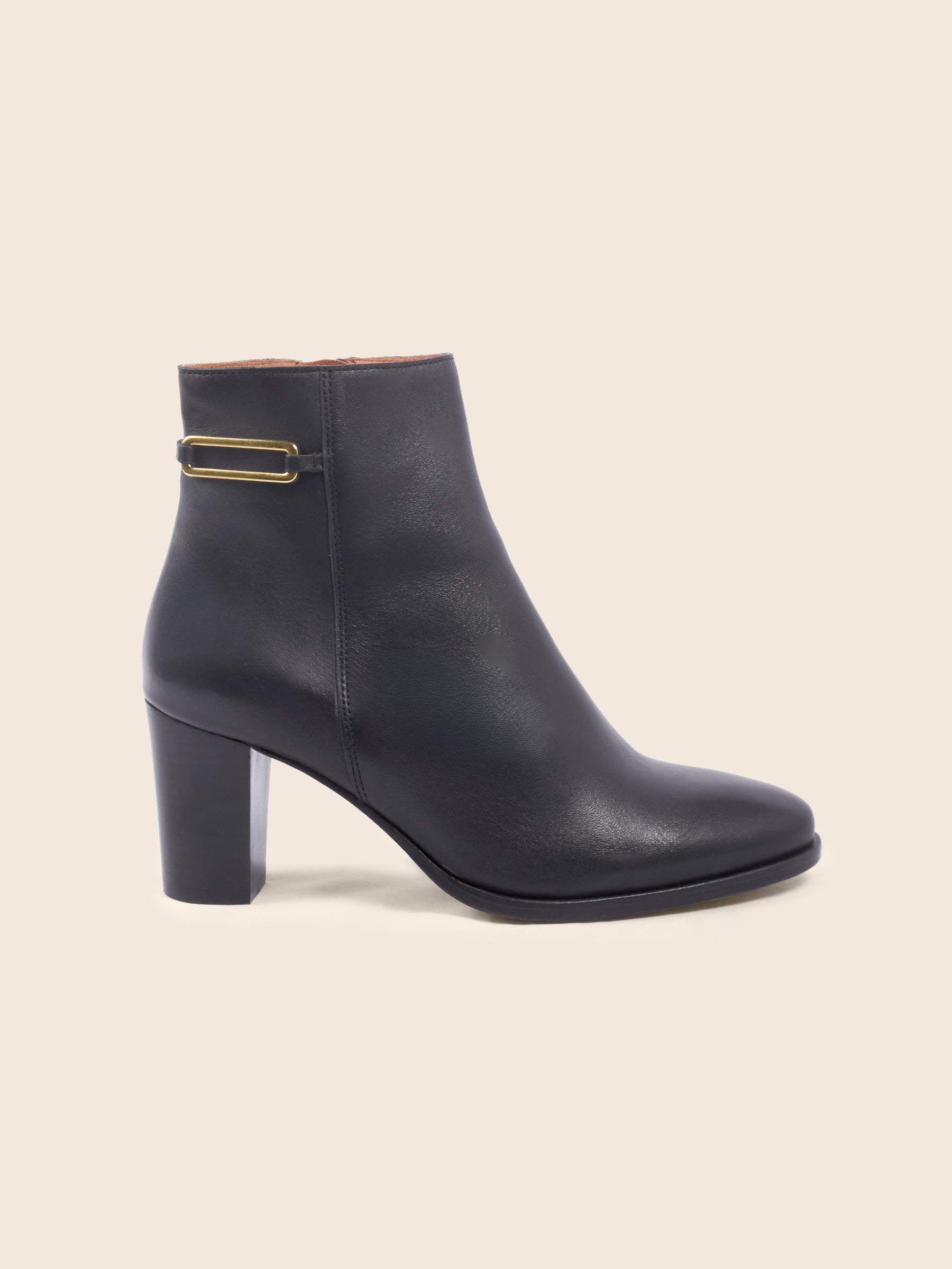 photo vue profil bottines bijoux talon zelie cuir noir jules jenn