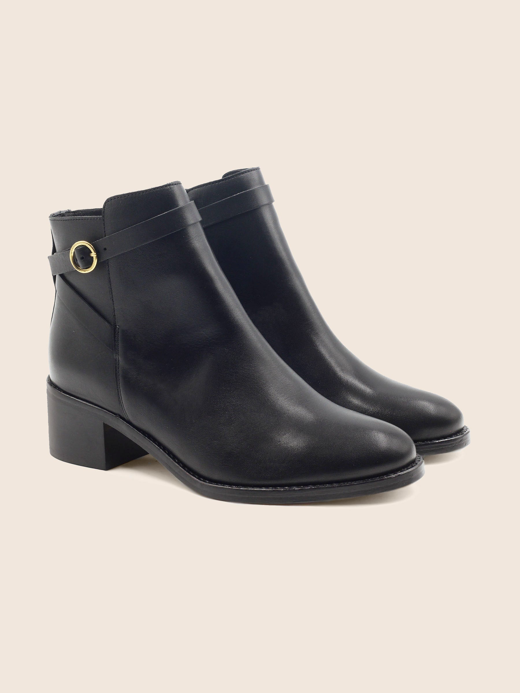 bottines cavalière cuir noir jules & jenn