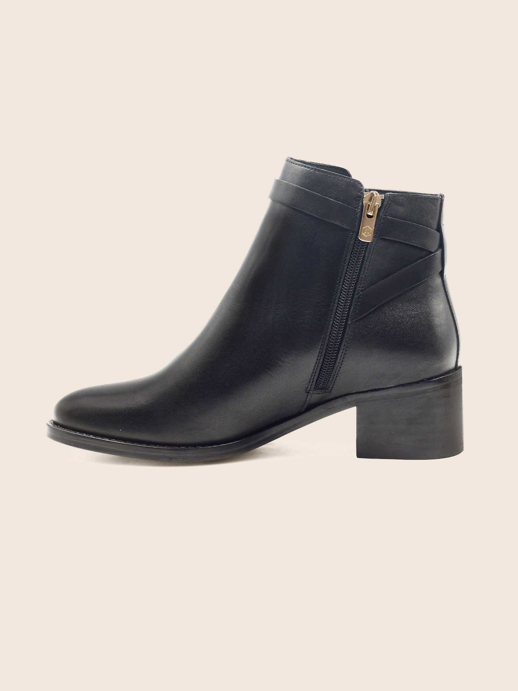 vue intérieur bottines cavalière cuir noir jules & jenn