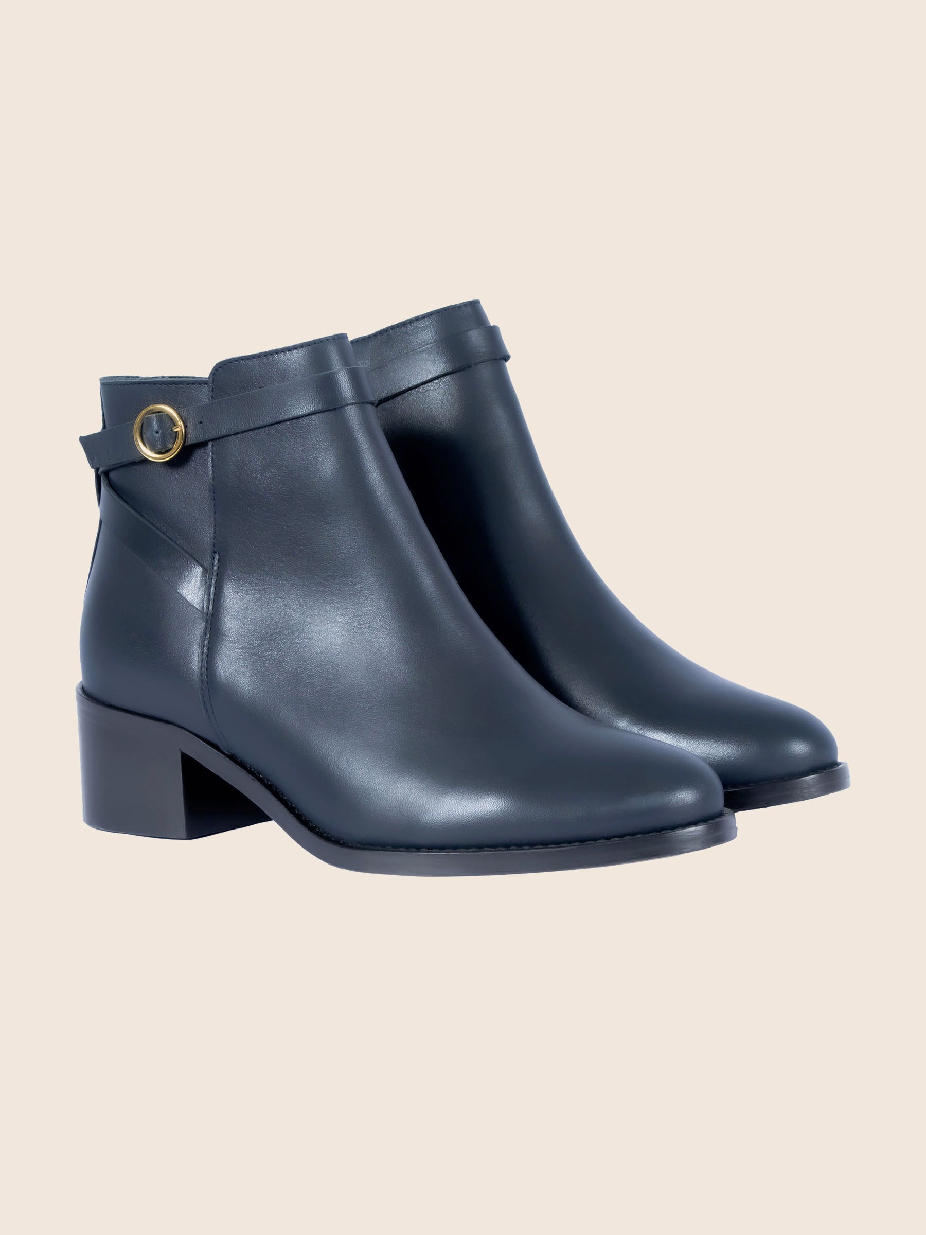 Bottines cavalières cuir bleu