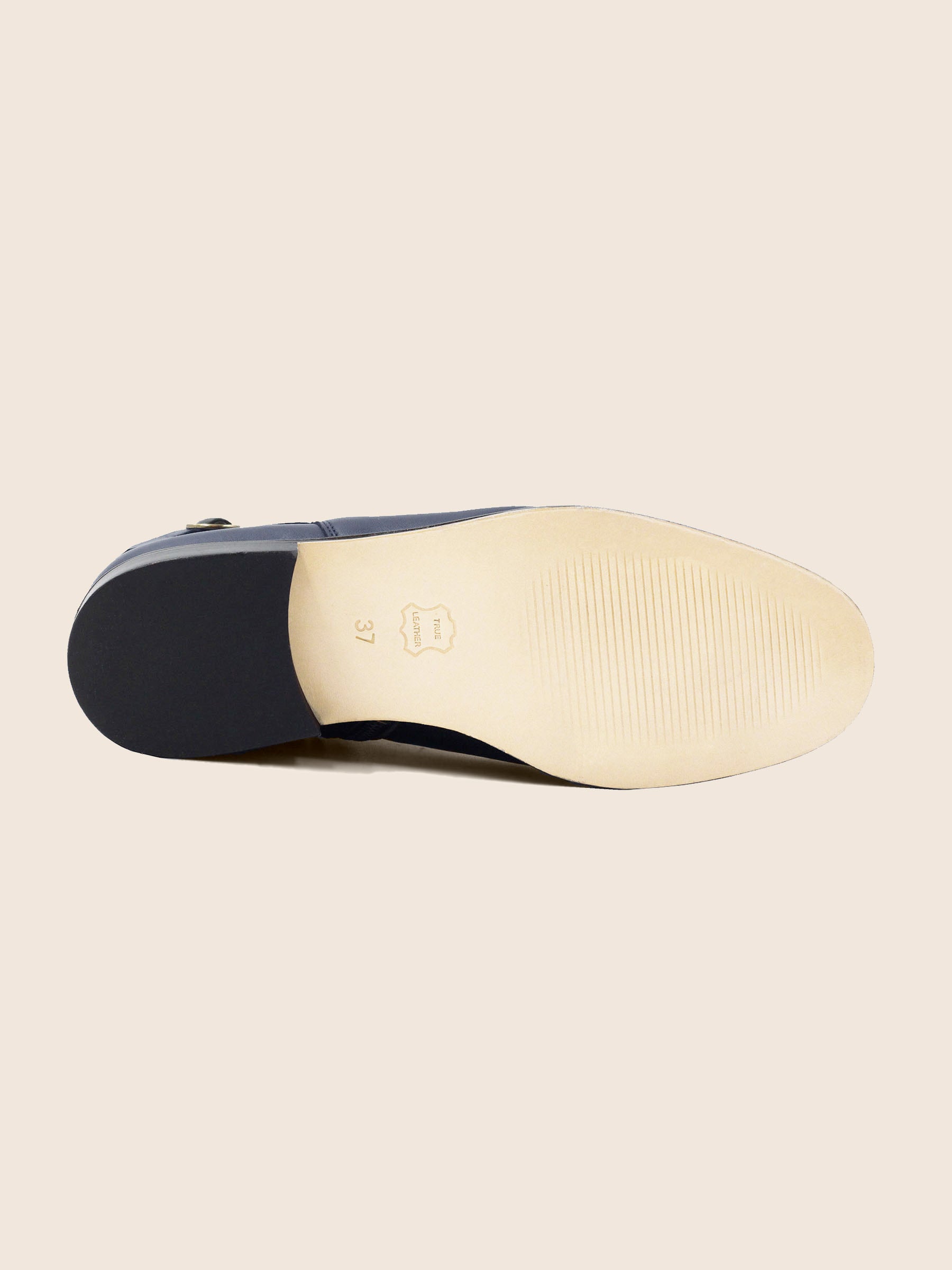 vue dessous bottines cavalieres plates cuir bleu jules & jenn