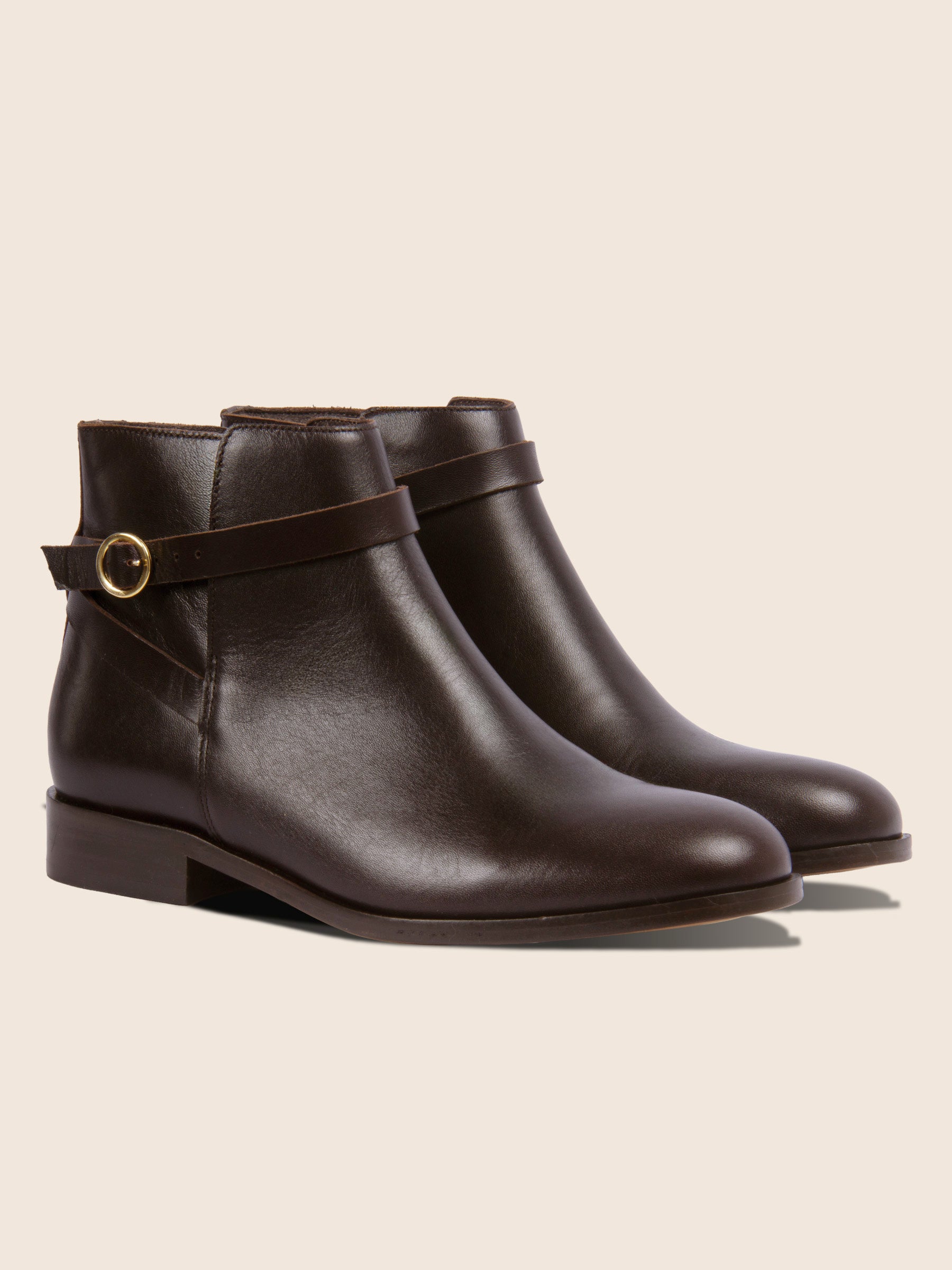 bottines cavalieres plates cuir marron jules jenn