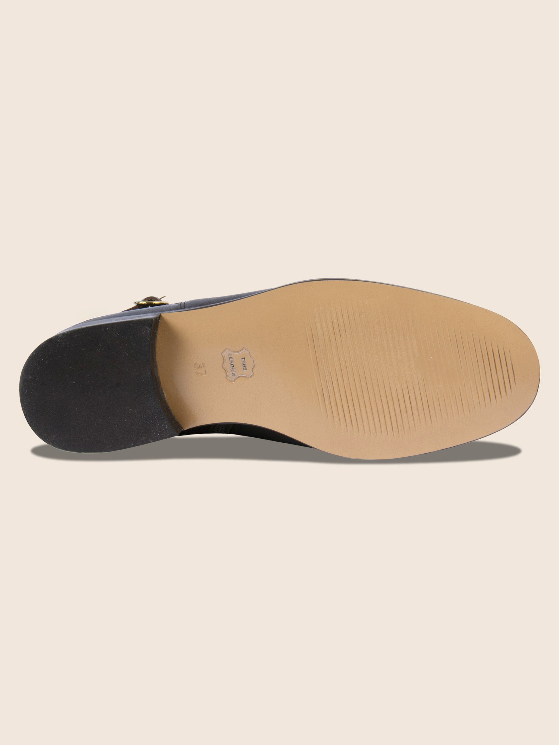 vue dessous bottines cavalières plates cuir marron jules jenn