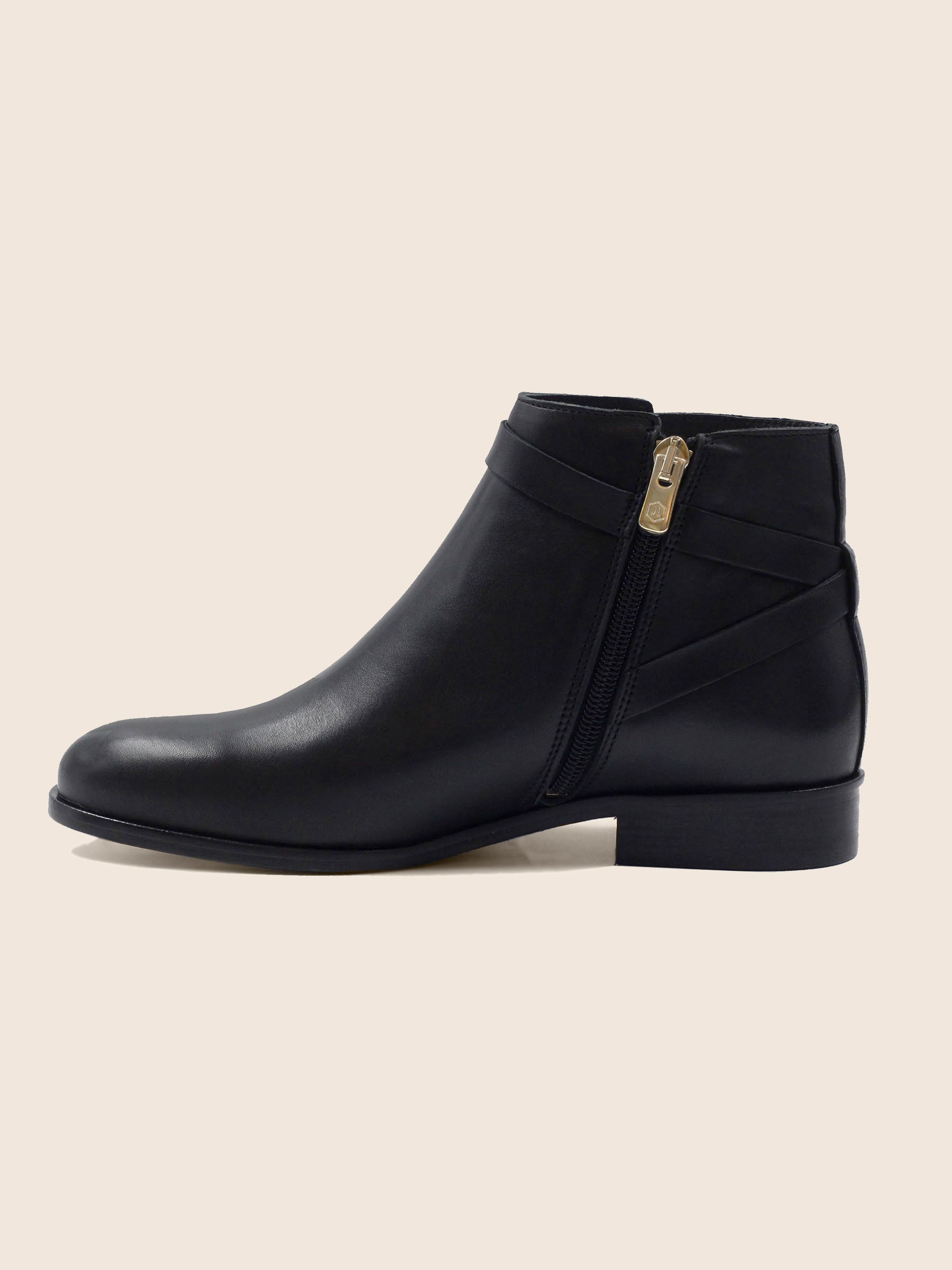 vue interieur bottines cavalieres plates cuir noir jules & jenn