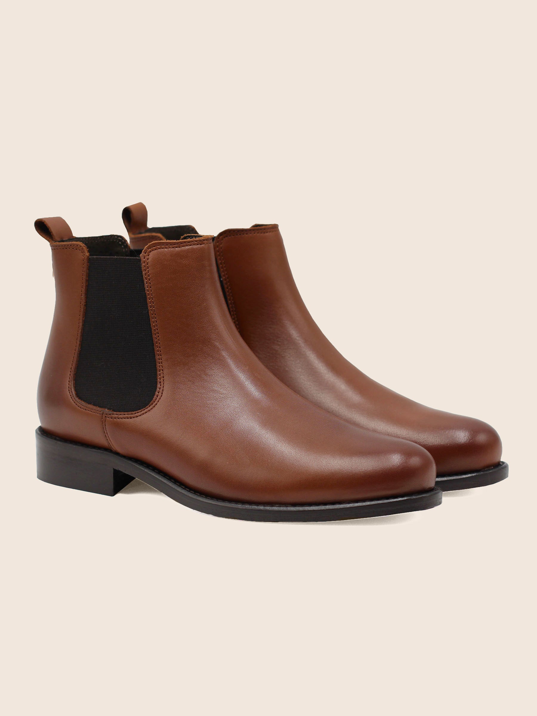 bottines chelsea cuir camel jules & jenn