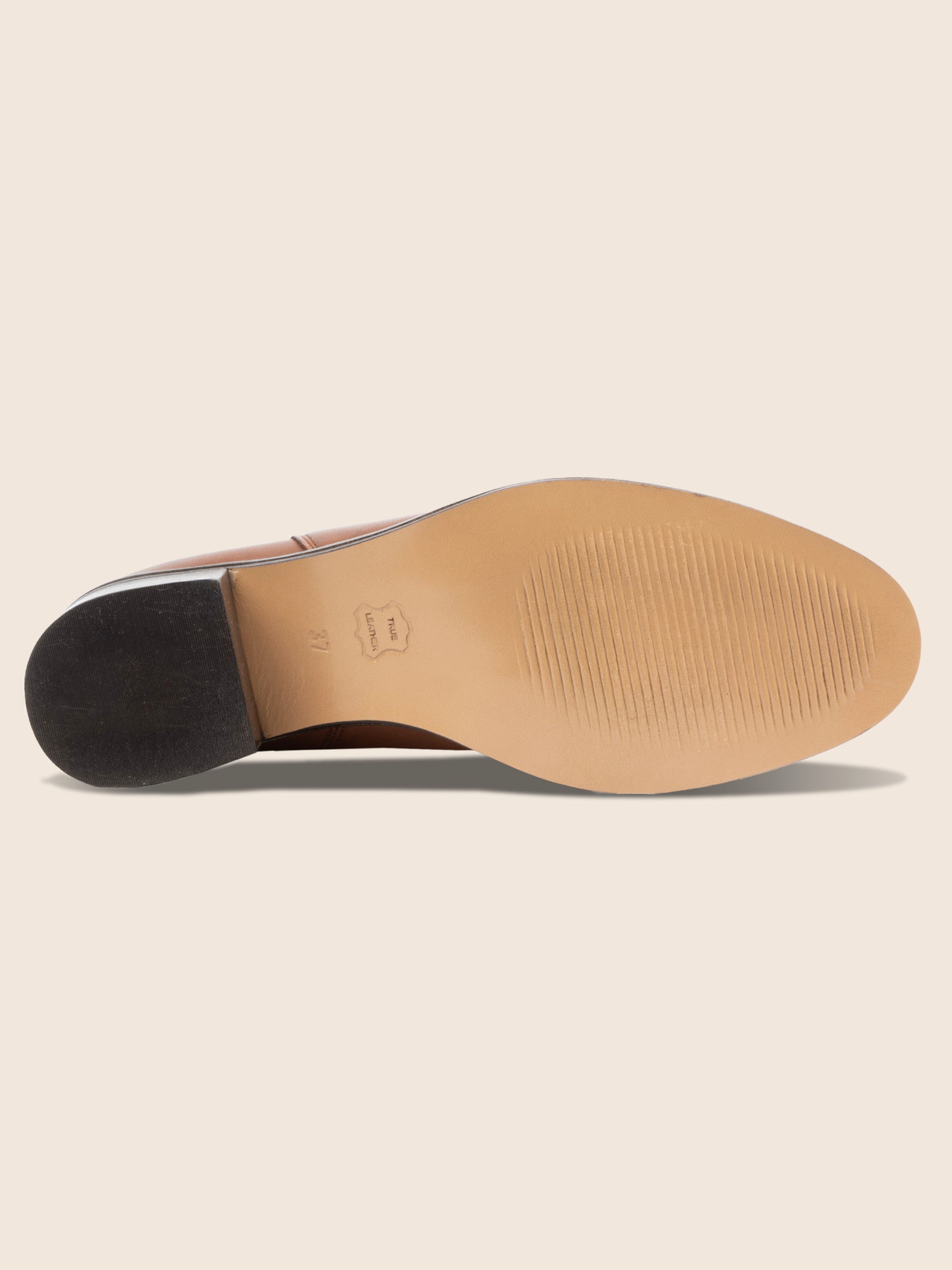 vue dessous bottines talon chelsea cuir camel jules jenn