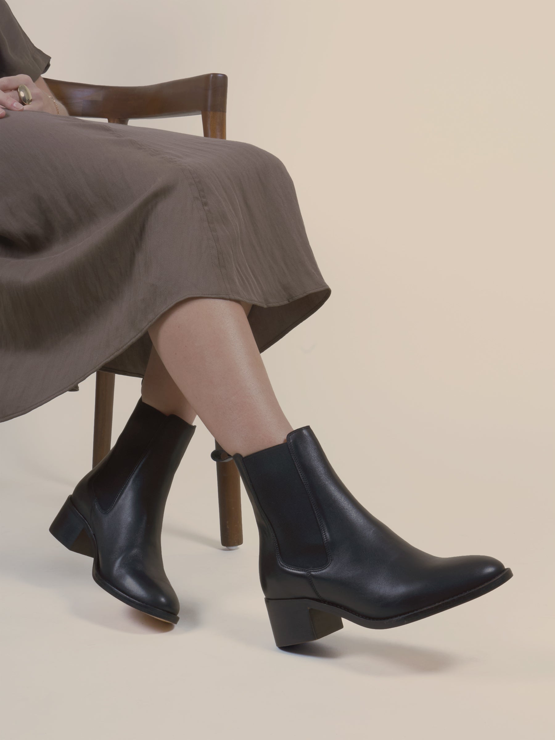 Bottines Chelsea cuir noir