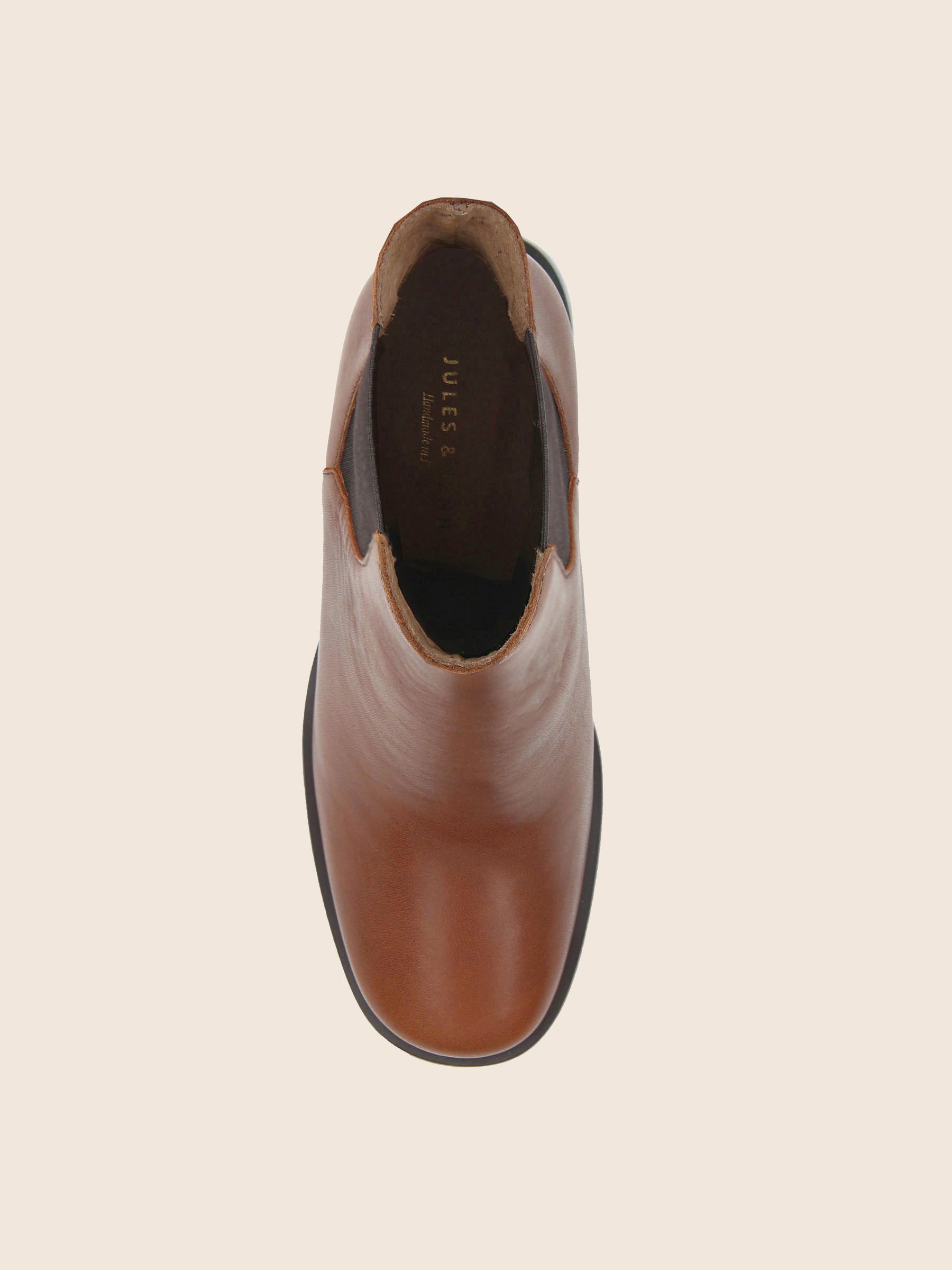 Bottines Chelsea talon cuir camel