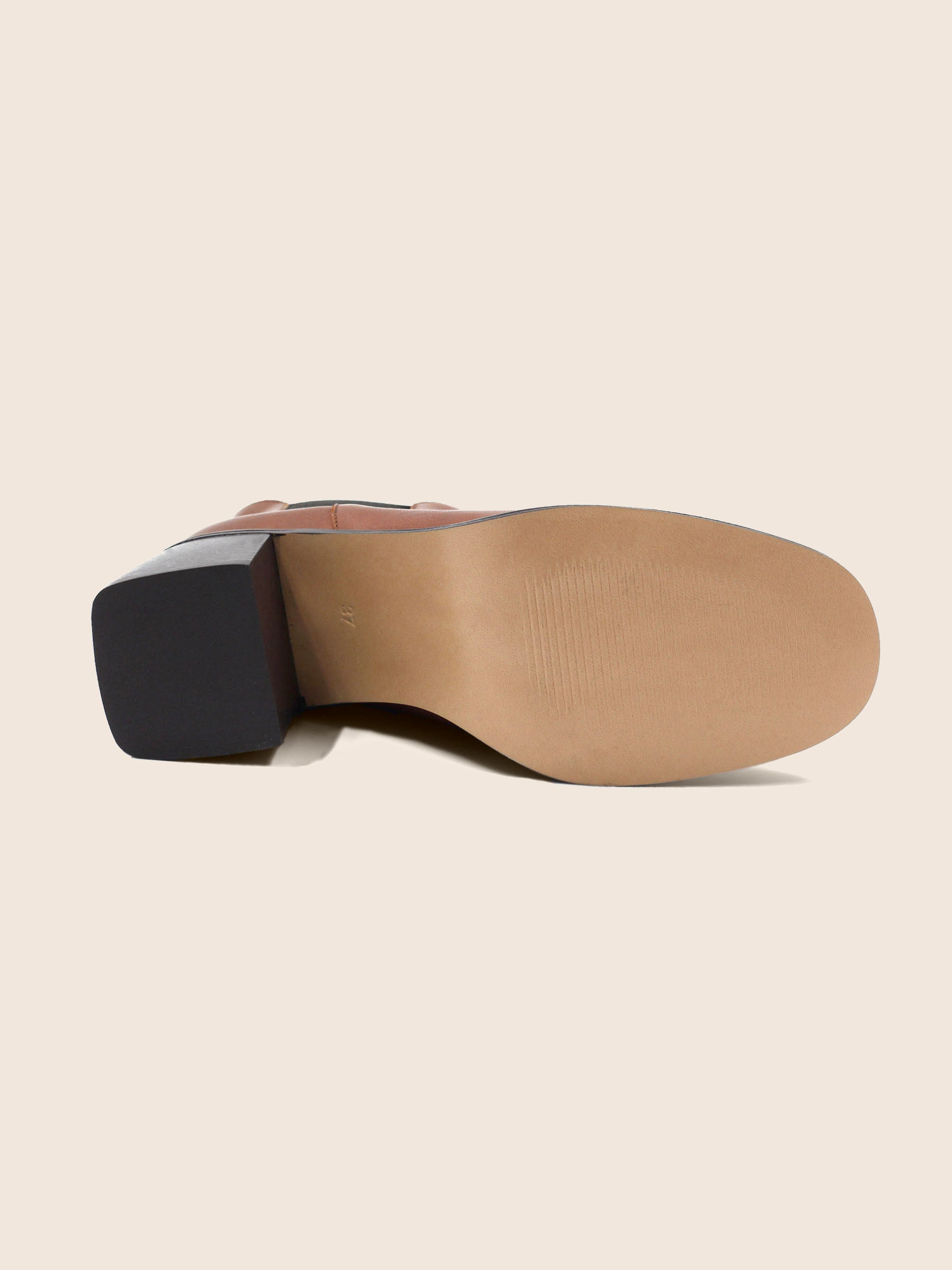 Bottines Chelsea talon cuir camel