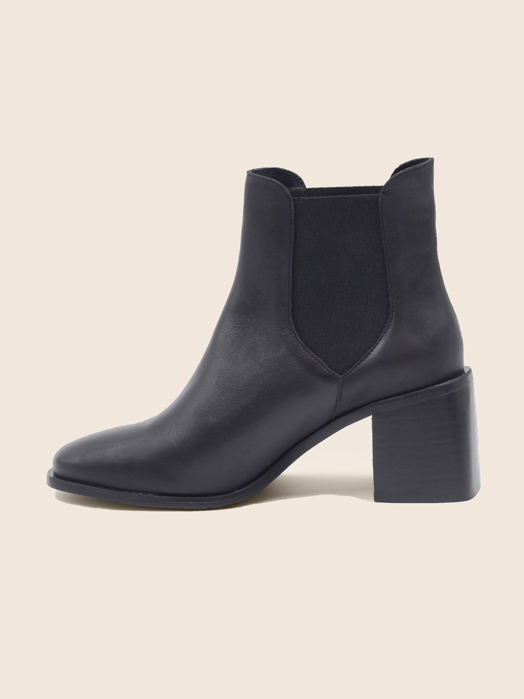 vue interieur bottines chelsea talon cuir noir jules & jenn