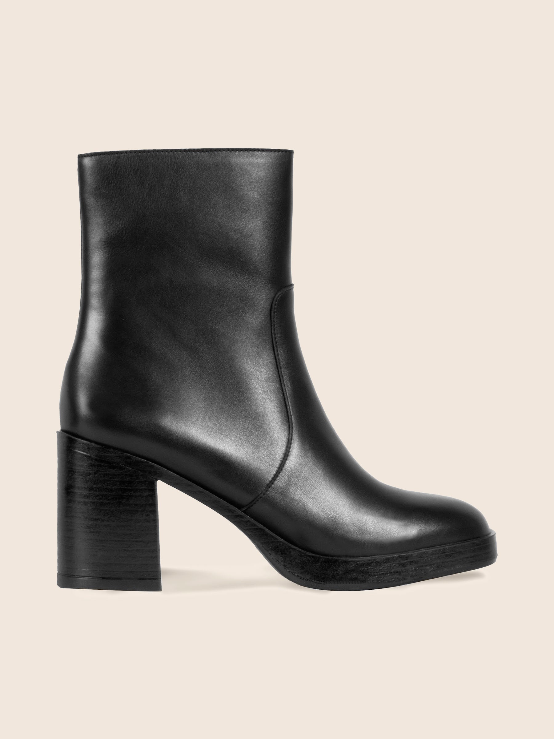 vue profil bottines plateforme cuir noir jules & jenn