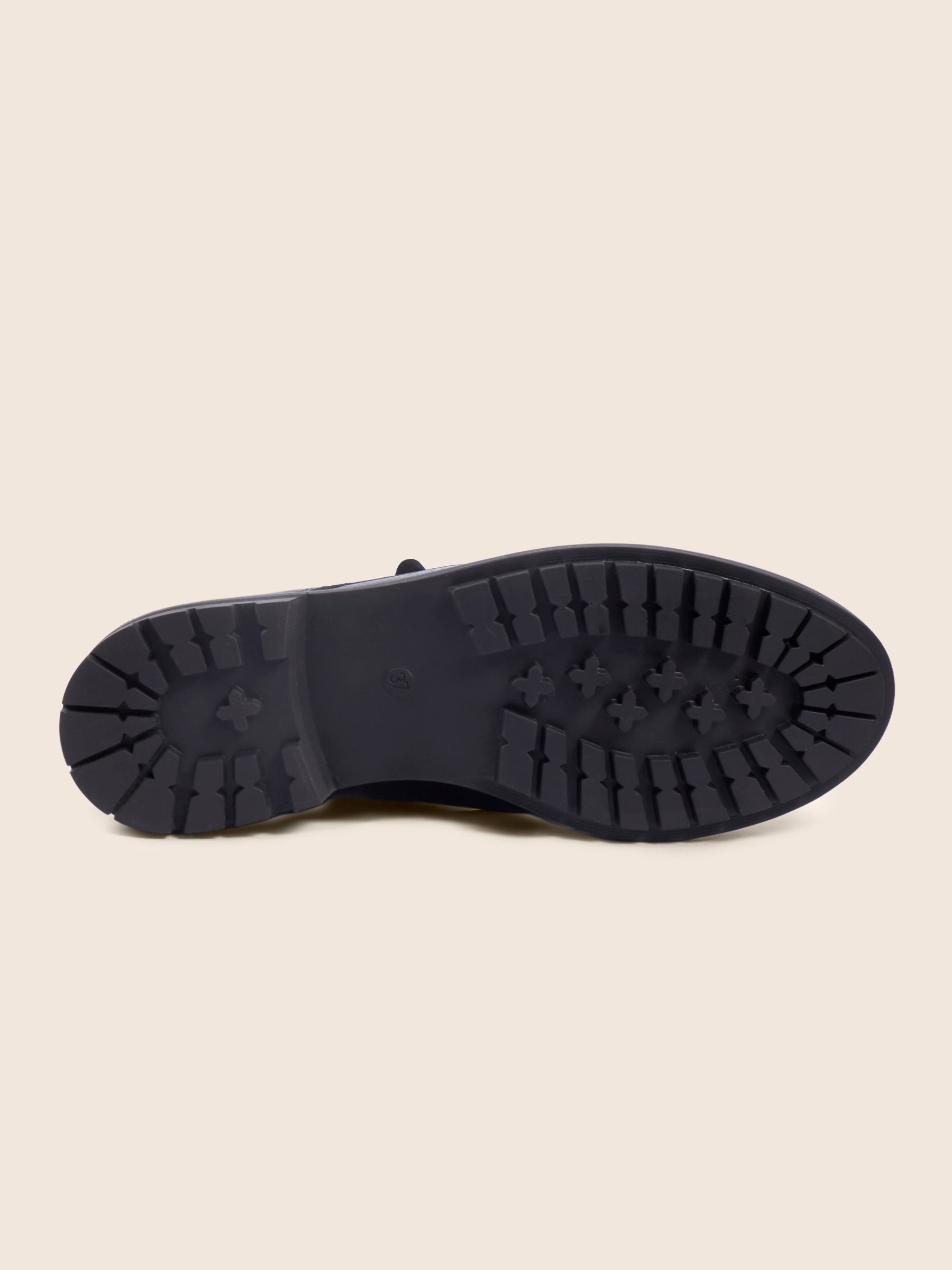 photo vue dessous bottines plates lacet cuir vernis noir jules jenn