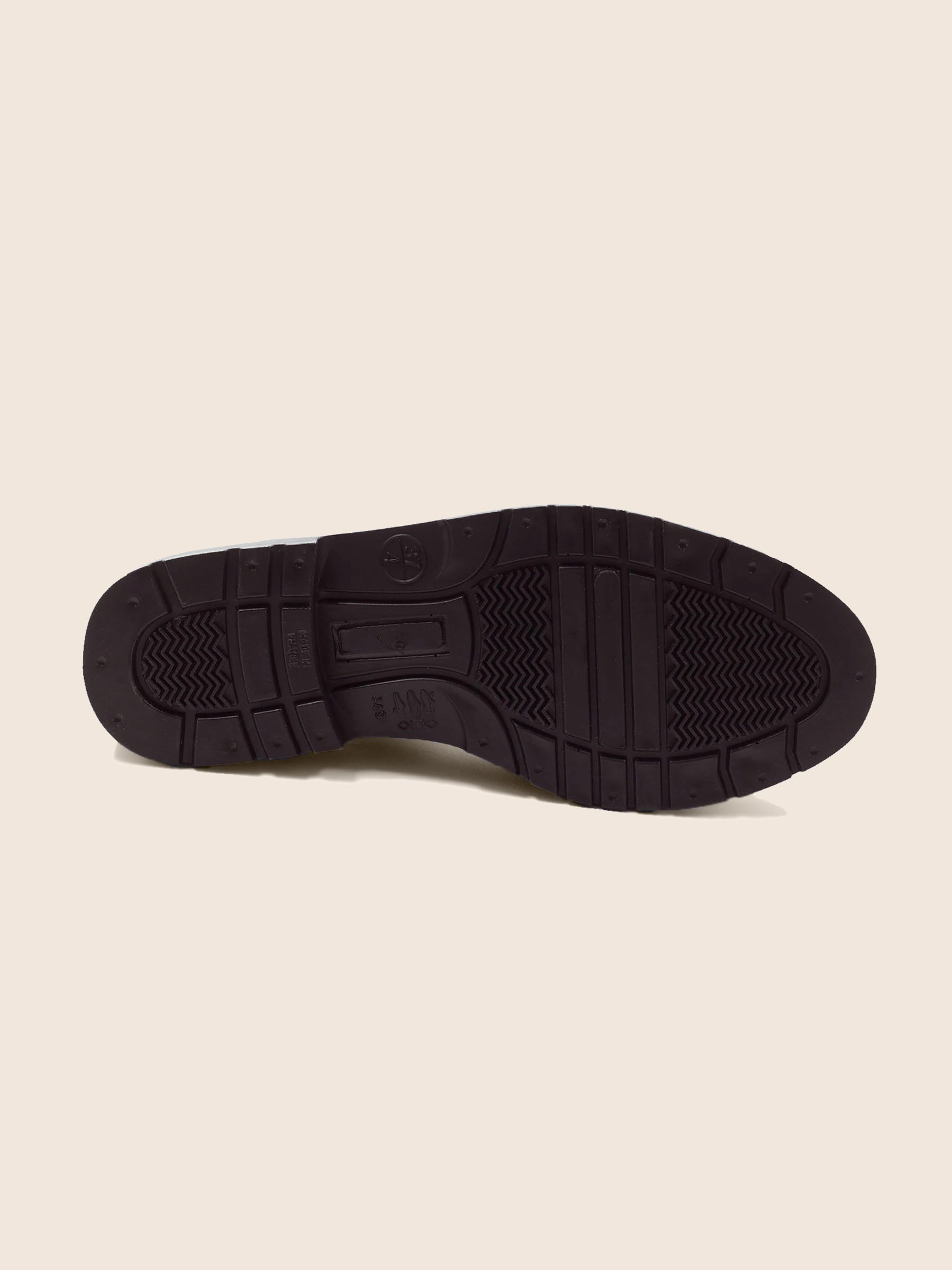 vue dessous bottines de pluie caoutchouc marron & bronze jules & jenn