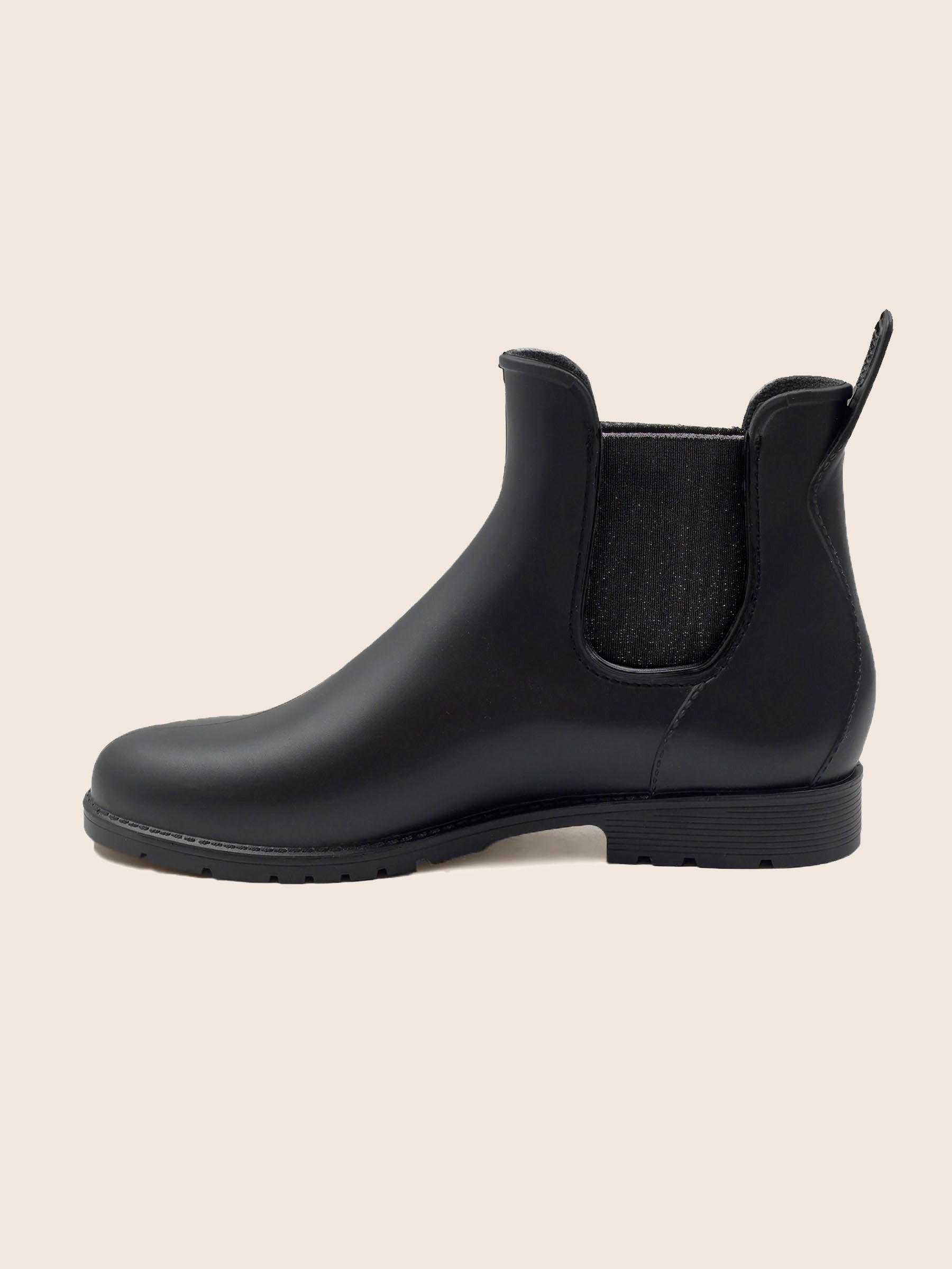 vue interieur bottines de pluie caoutchouc noir argente jules jenn