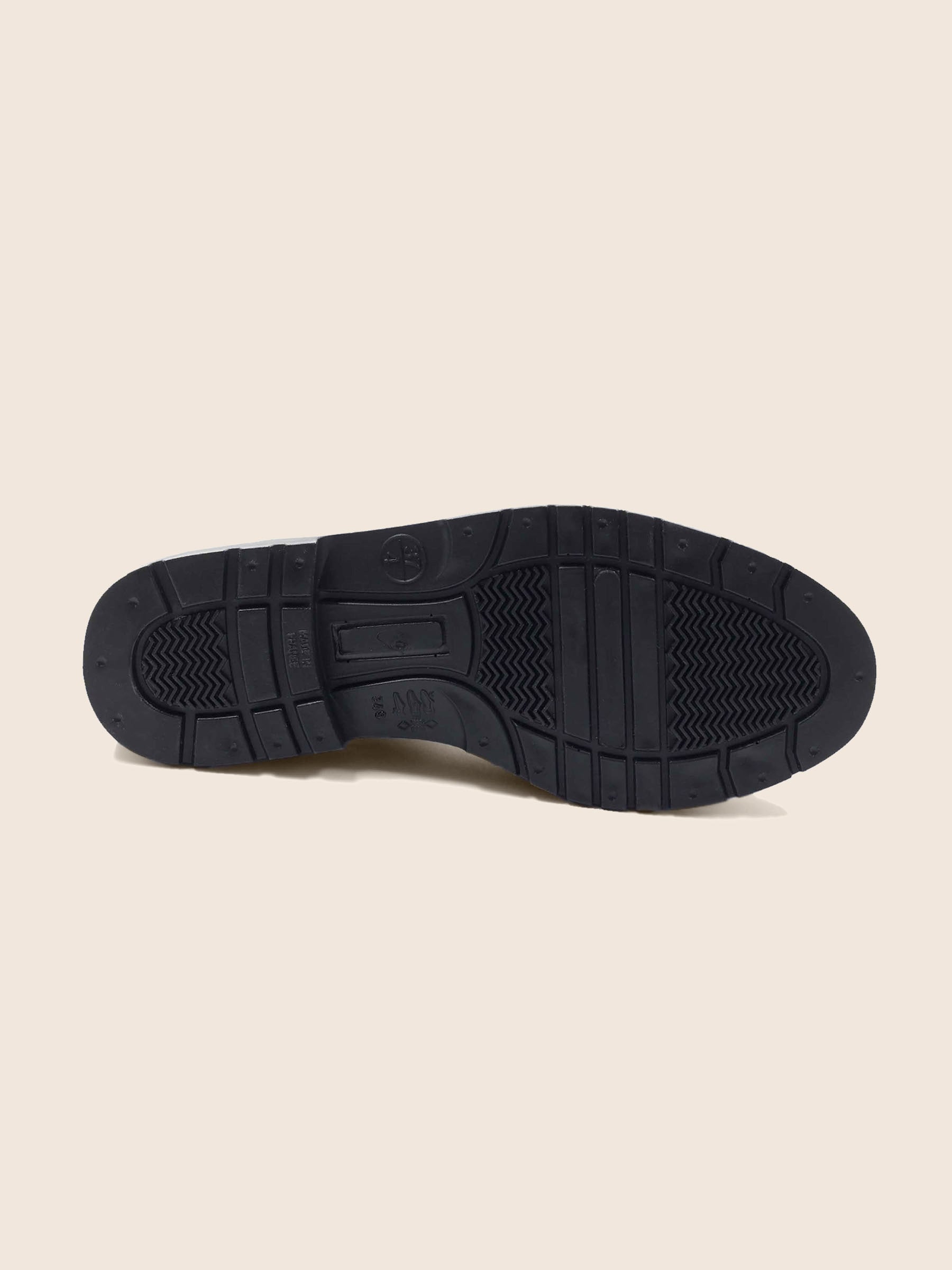 vue semelle bottines de pluie caoutchouc noir argente jules jenn