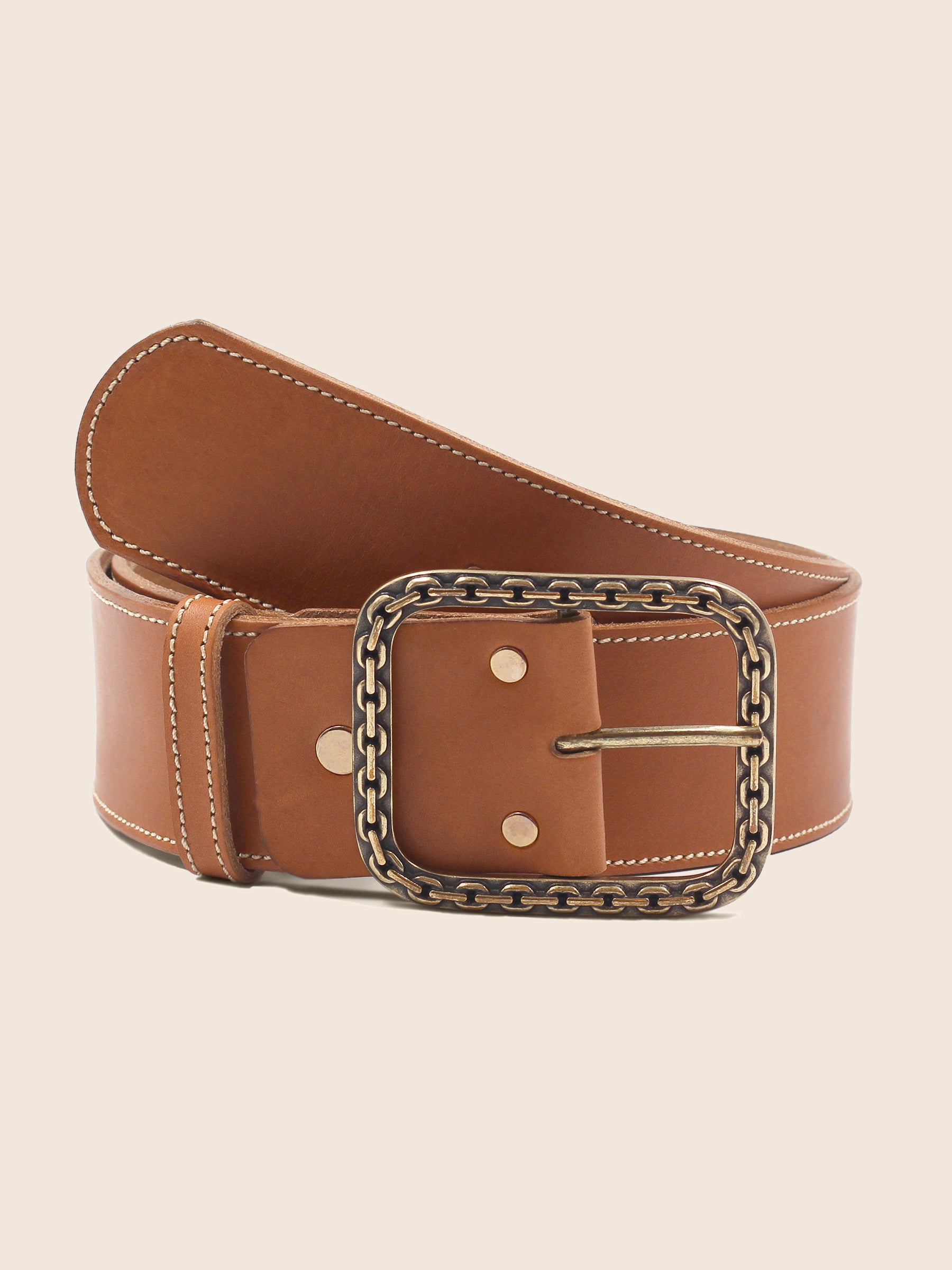 Ceinture bijou cuir camel
