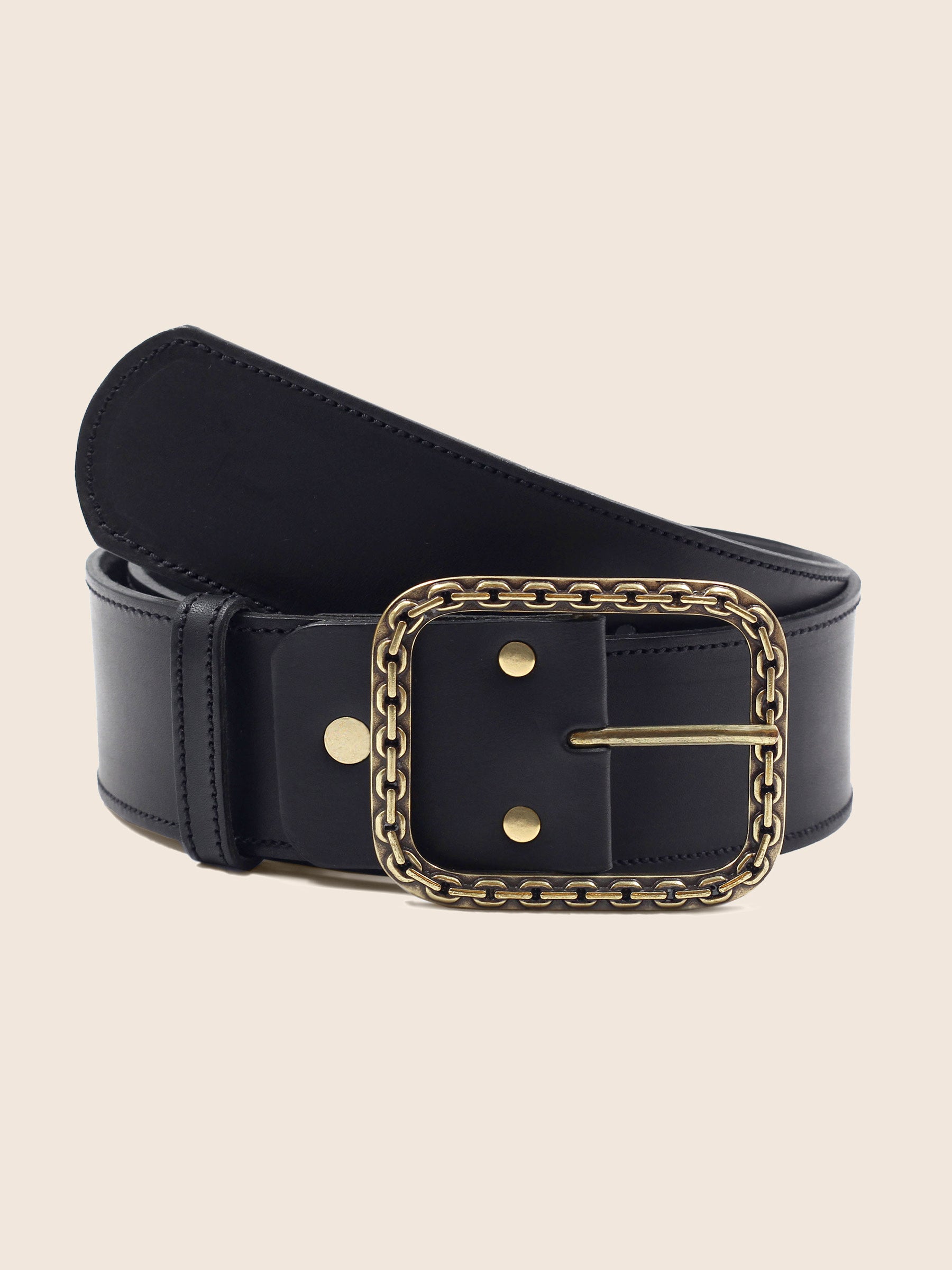 ceinture bijou cuir noir jules & jenn