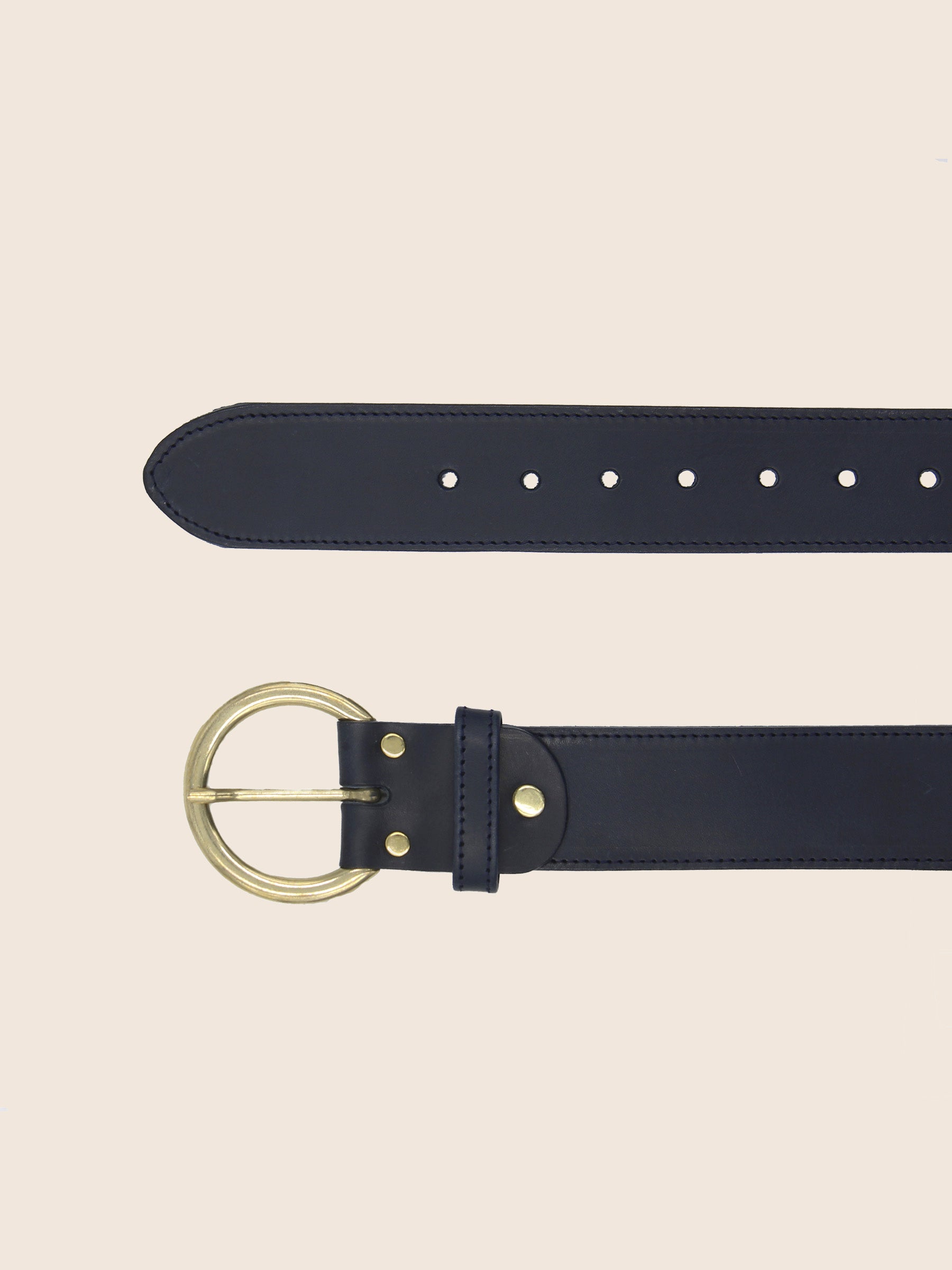 vue dessus ceinture boheme cuir bleu jules & jenn