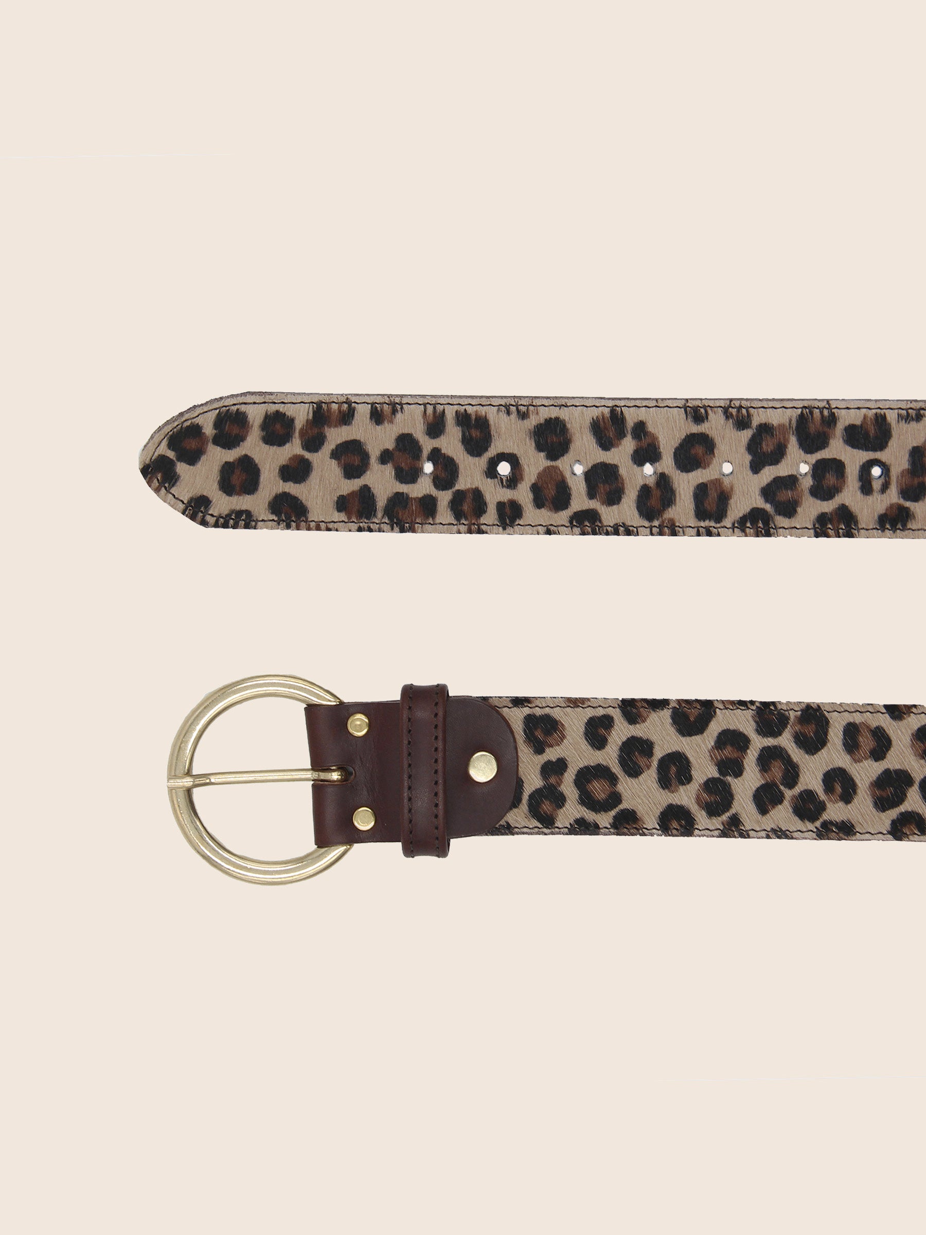 vue dessus ceinture boheme cuir leopard jules & jenn