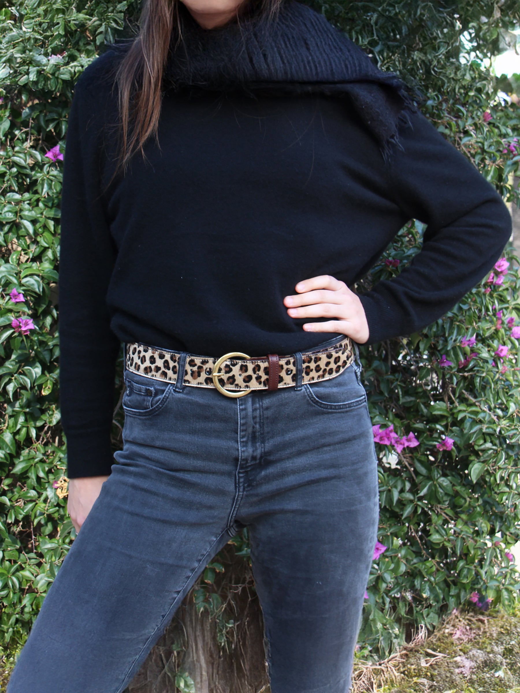 vue portée ceinture boheme cuir leopard jules & jenn