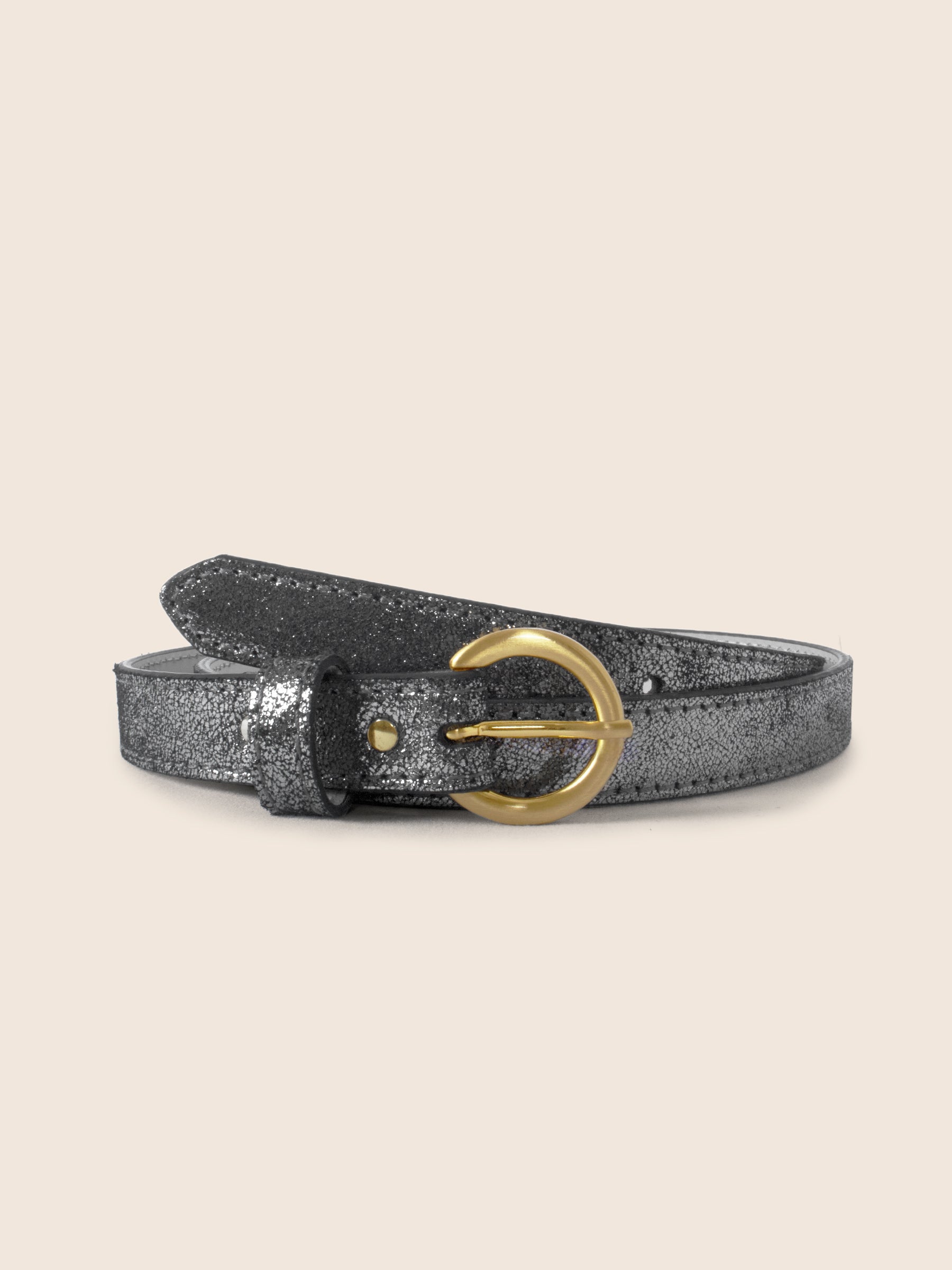ceinture boucle or cuir argenté métallisé 