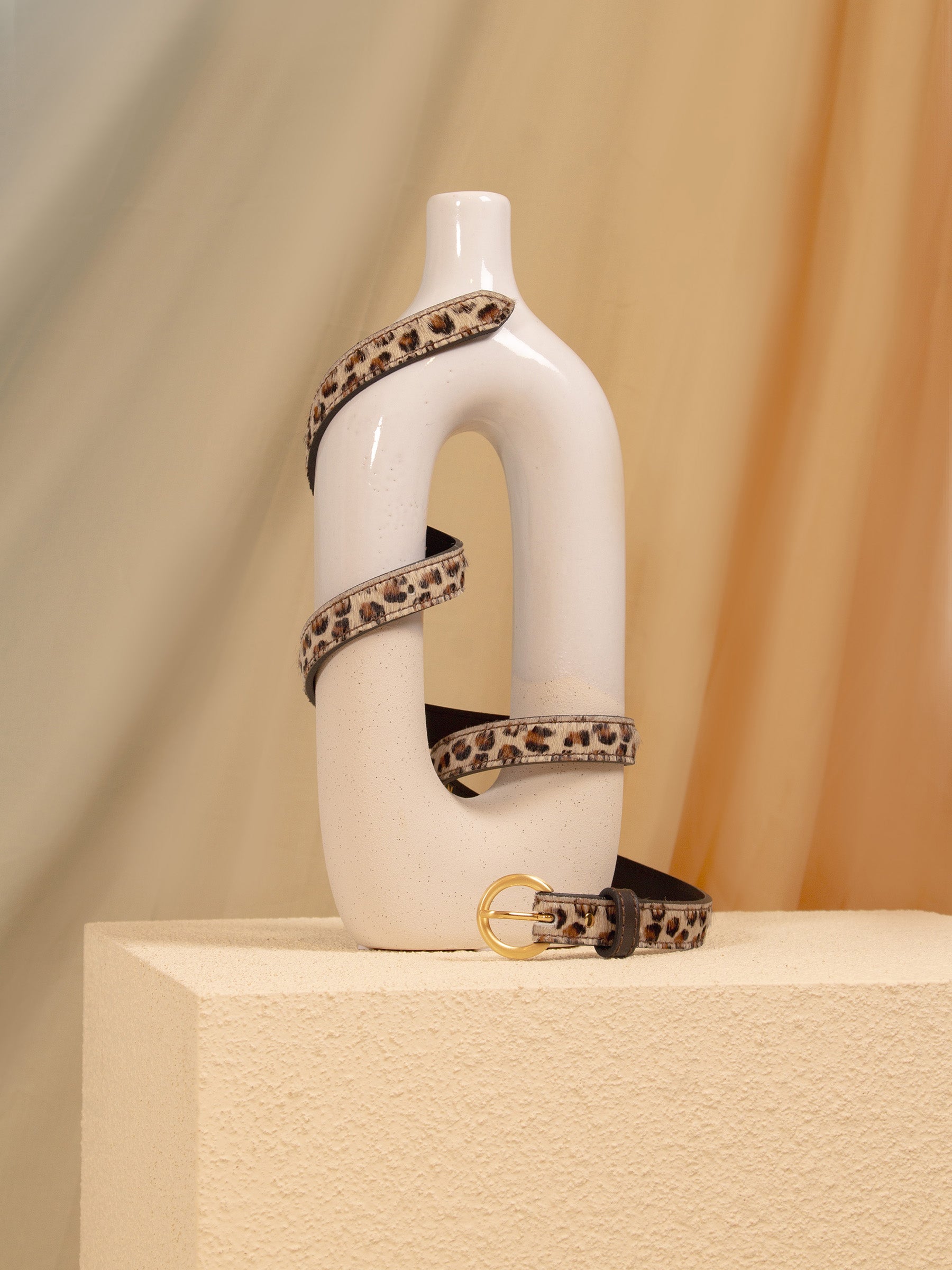 vue posée ceinture boucle d'or cuir leopard jules & jenn