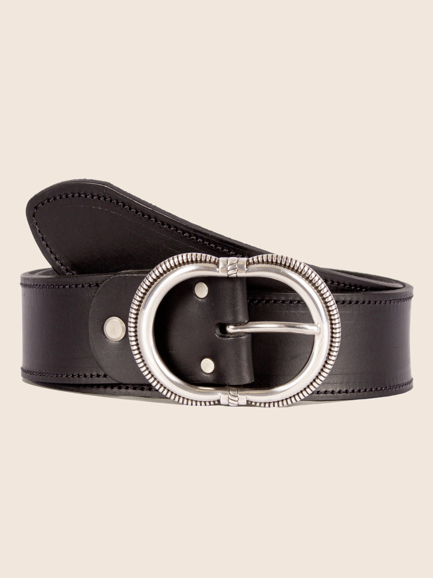 ceinture camargue cuir noir jules & jenn