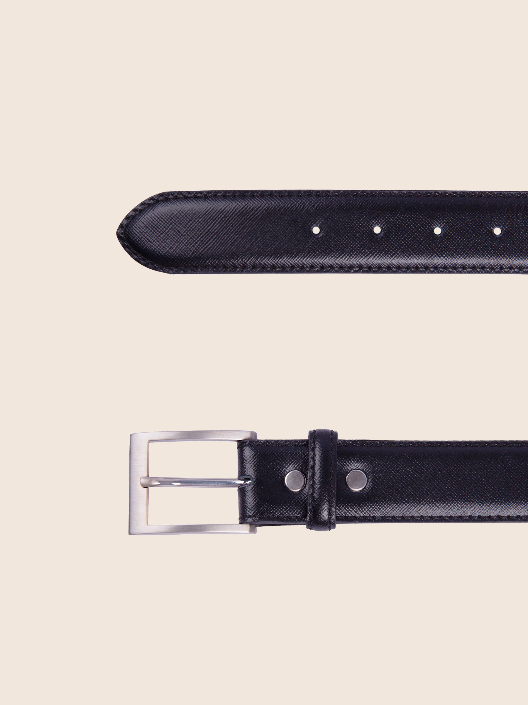 vue dessus ceinture classique cuir grave noir jules & jenn