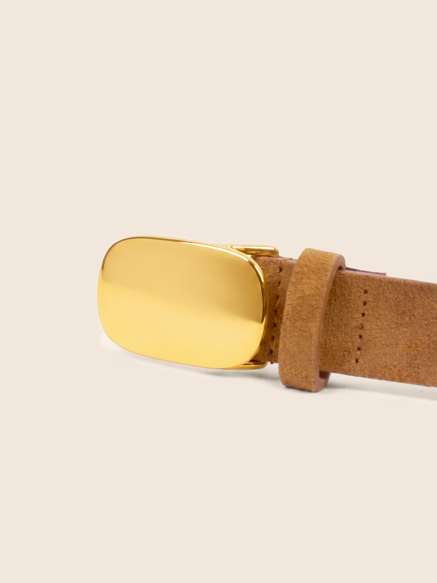 photo vue profil ceinture gaia cuir daim camel jules jenn