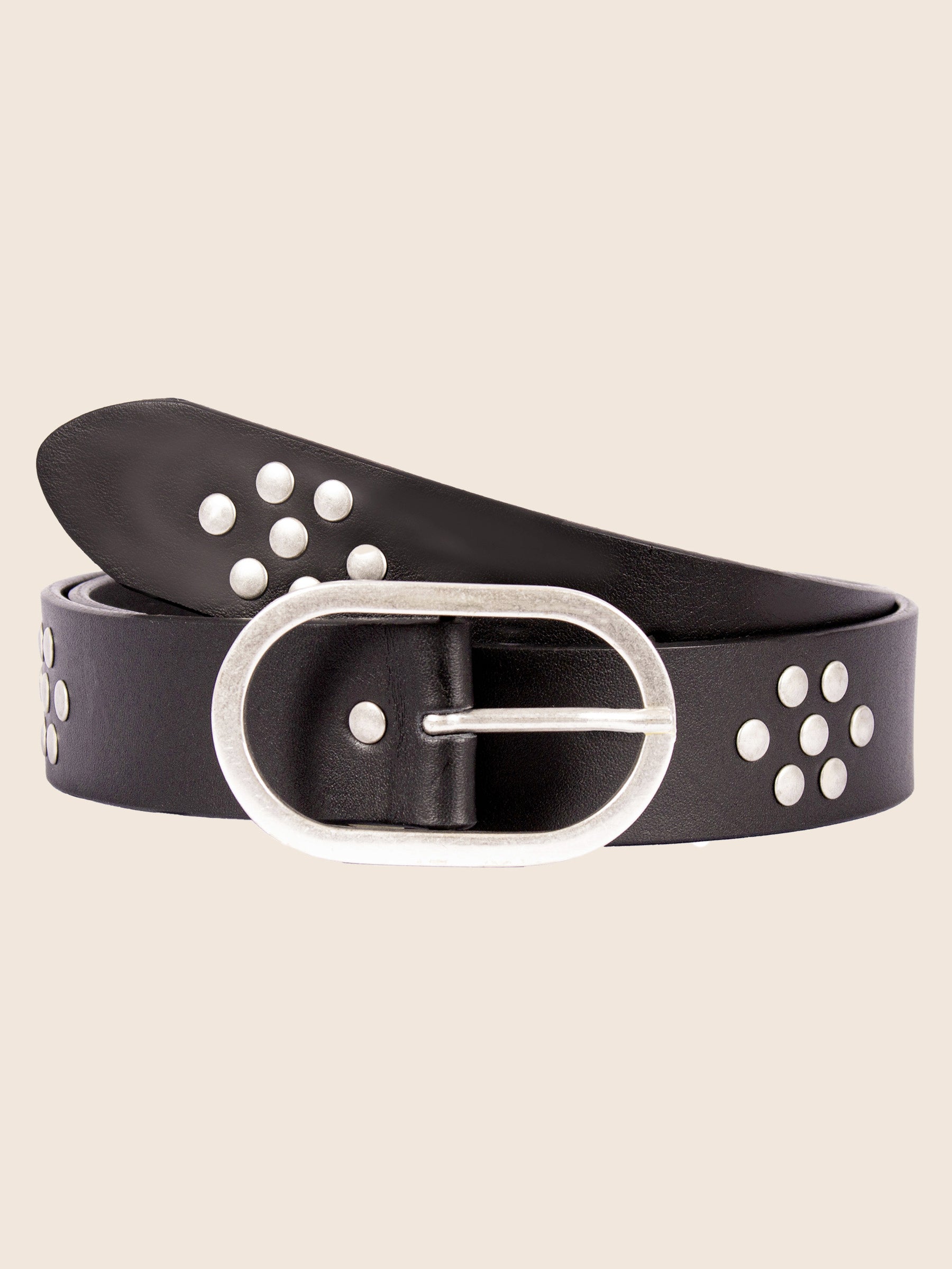 ceinture large cuir cloute noir jules & jenn