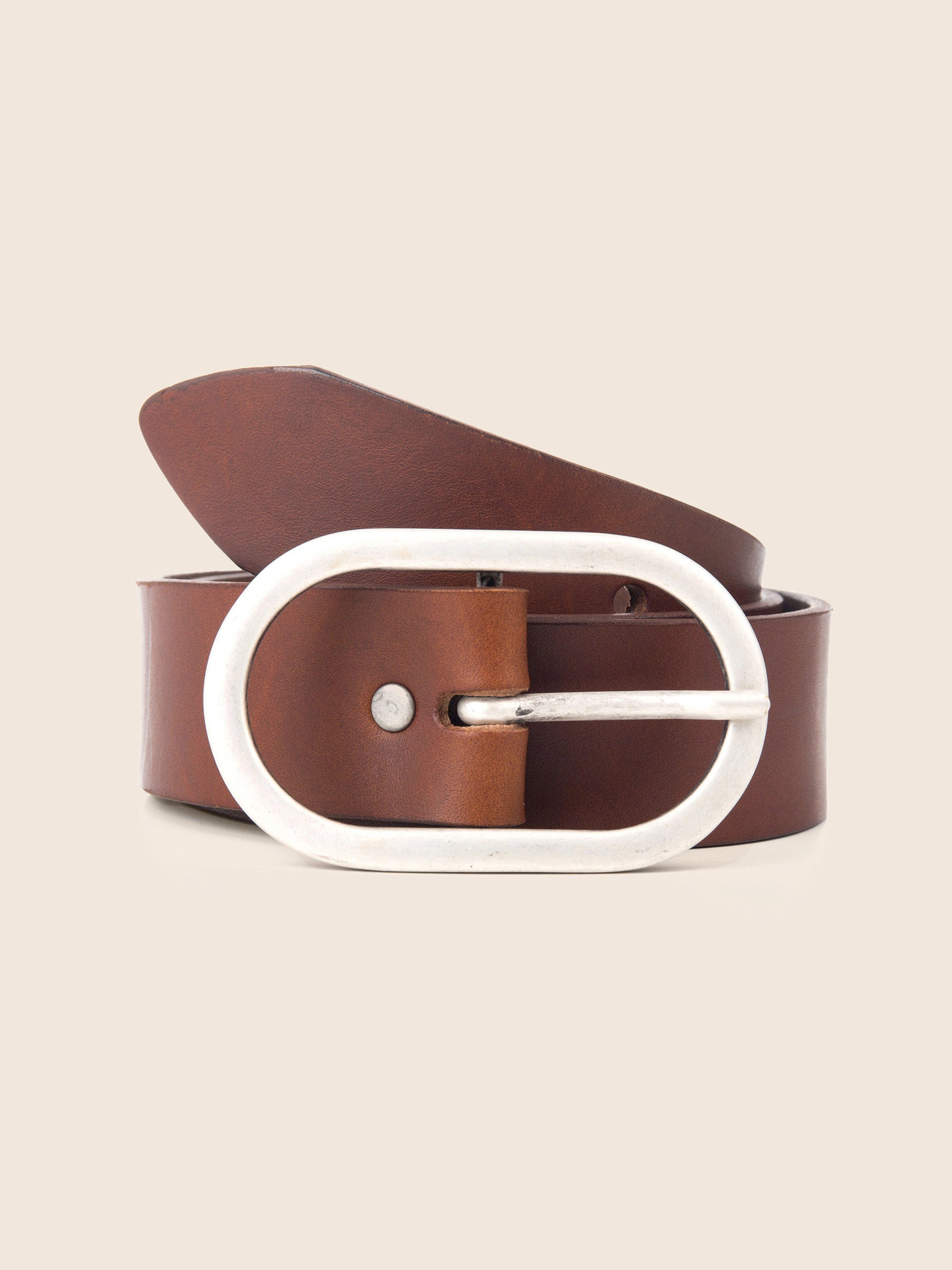 ceinture large cuir cognac jules & jenn