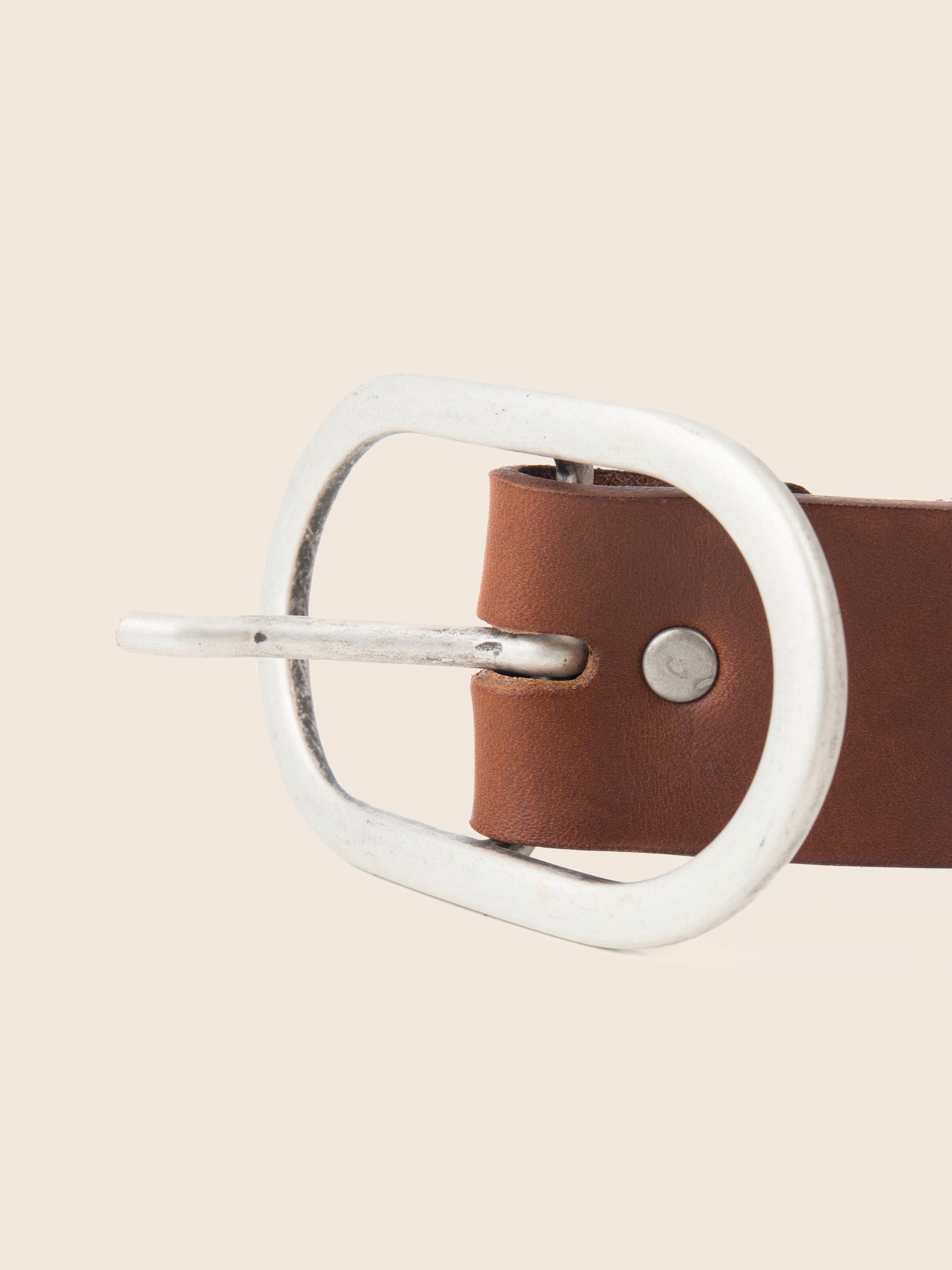 Ceinture large cuir marron cognac
