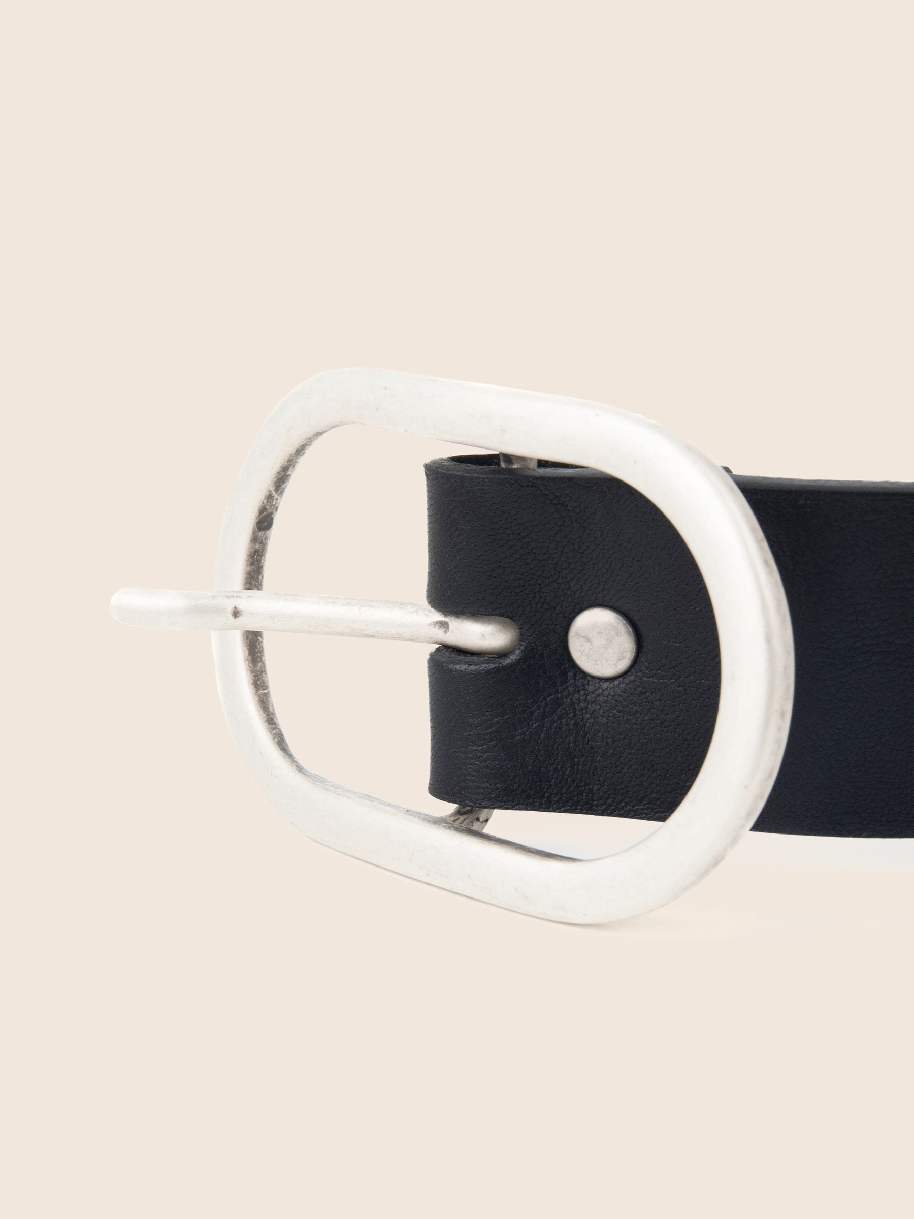 boucle de ceinture femme cuir noir Jules & Jenn