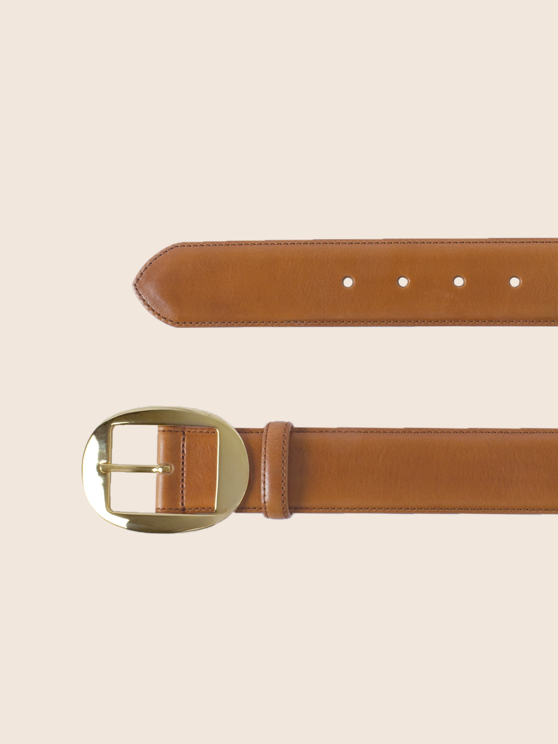 vue dessus ceinture cuir camel jules jenn