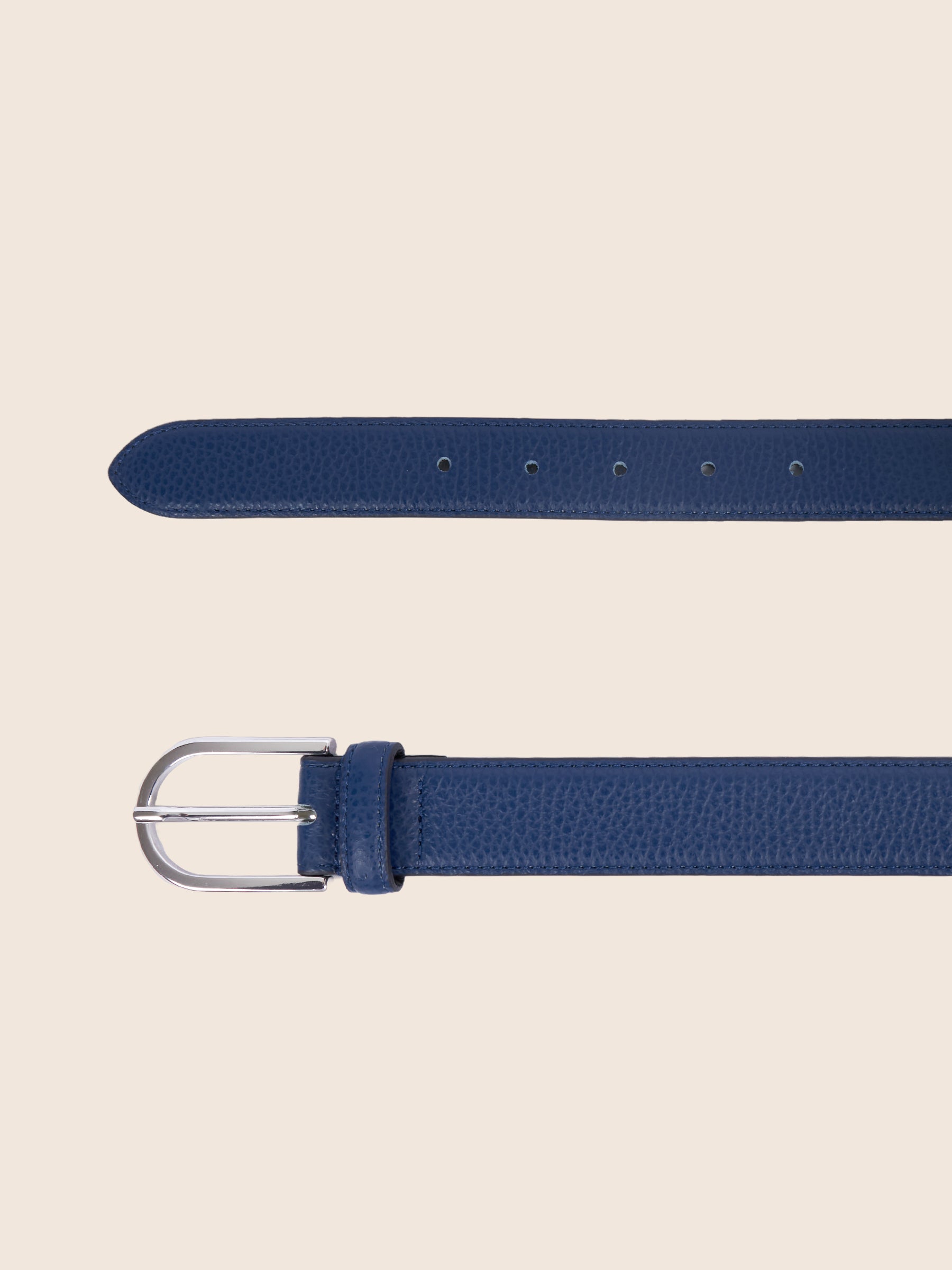 photo vue dessus ceinture oscar cuir grainé bleu jules jenn