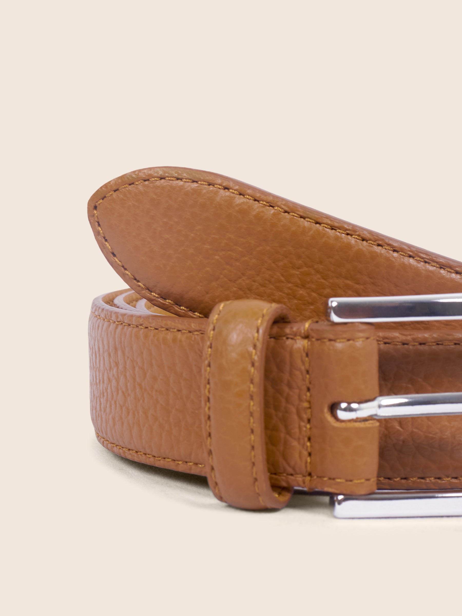 Ceinture Oscar cuir grainé camel