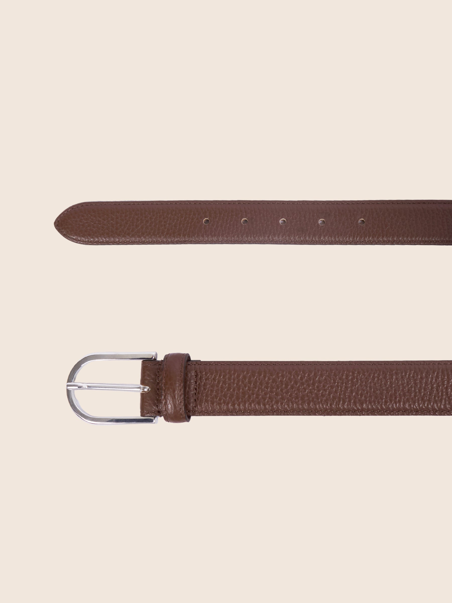 photo vue dessus ceinture oscar cuir grainé marron jules jenn