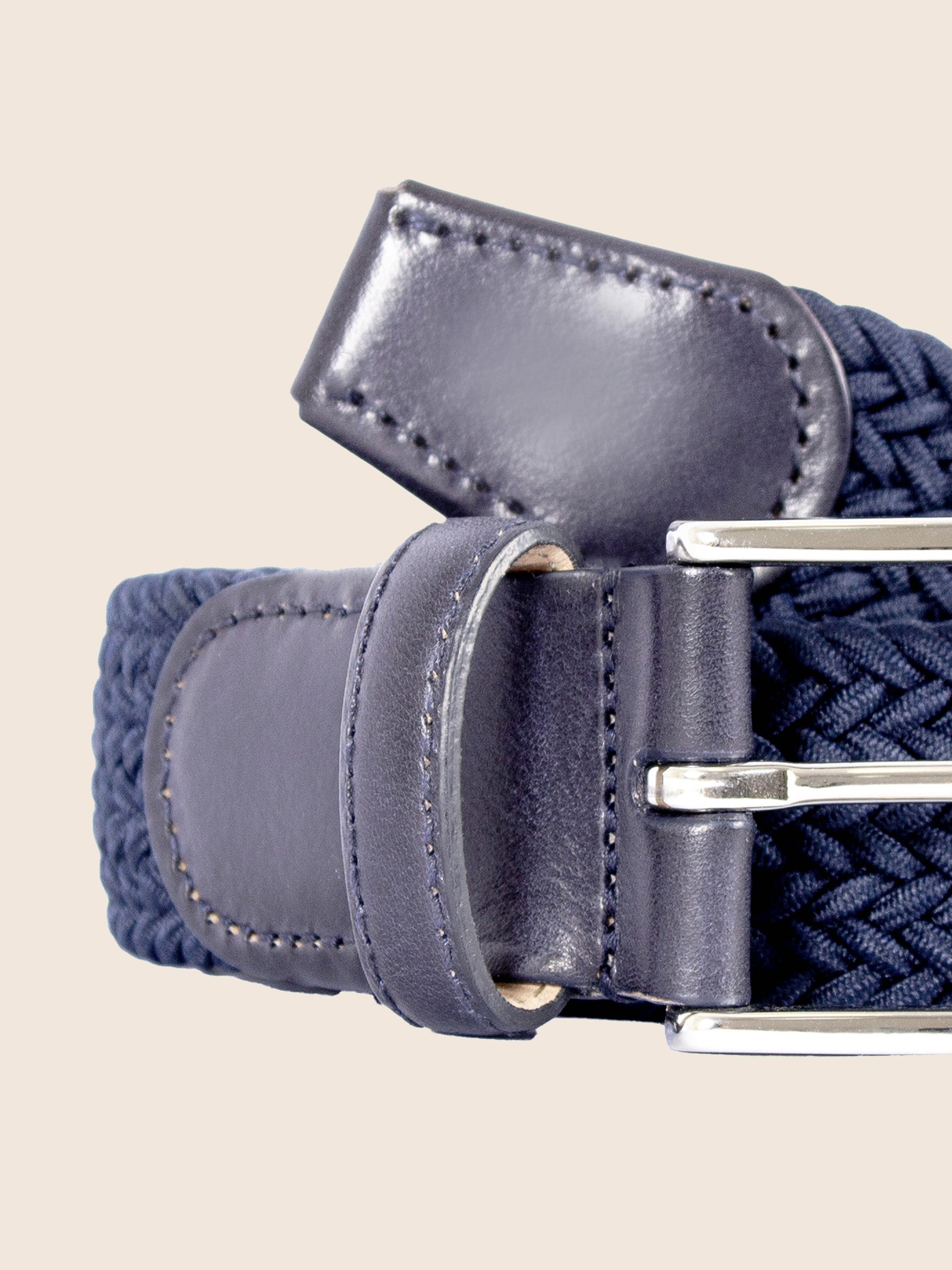 vue serree ceinture tressee homme textile cuir bleu jules & jenn