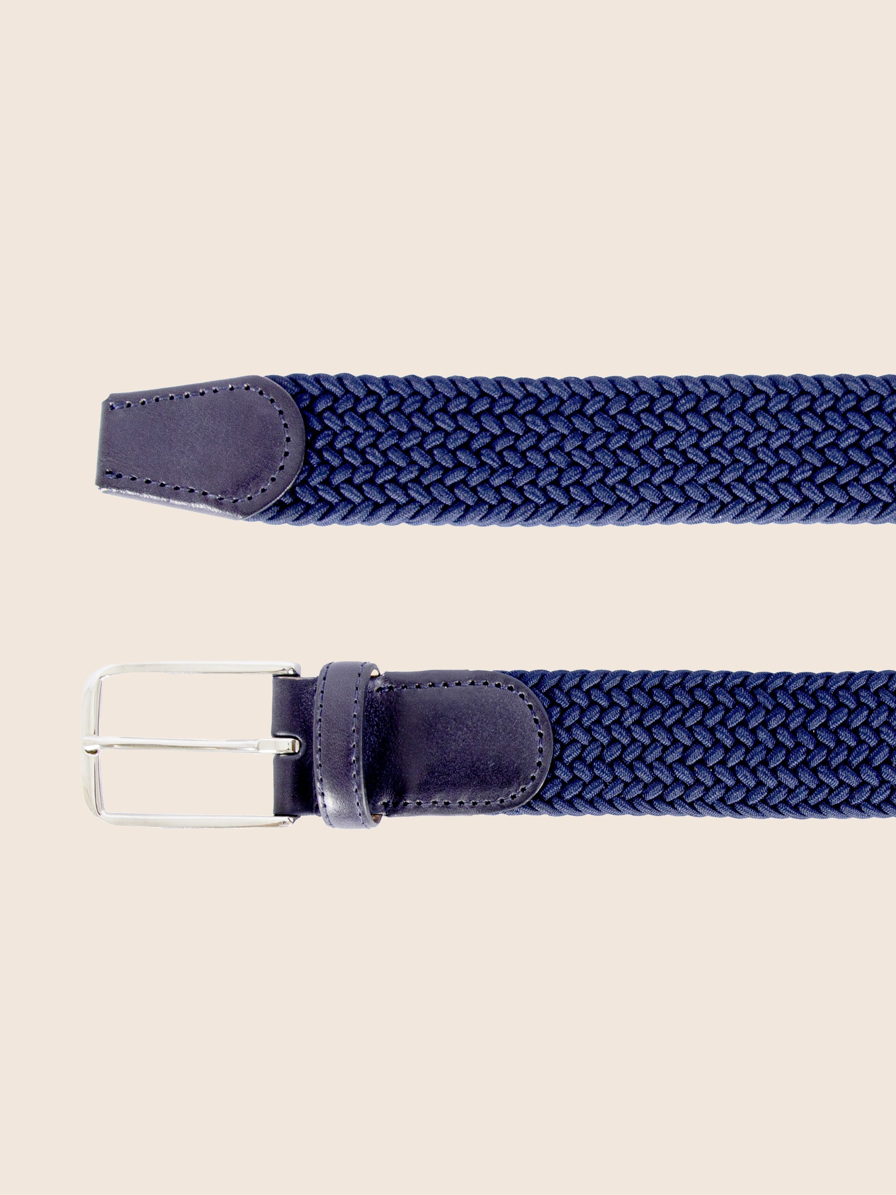 vue dessus ceinture tressee homme textile cuir bleu jules & jenn