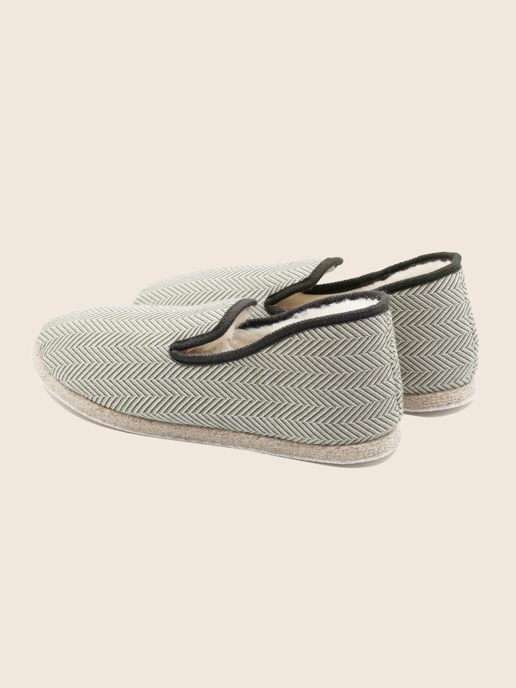 vue arriere charentaises blanc kaki jules & jenn