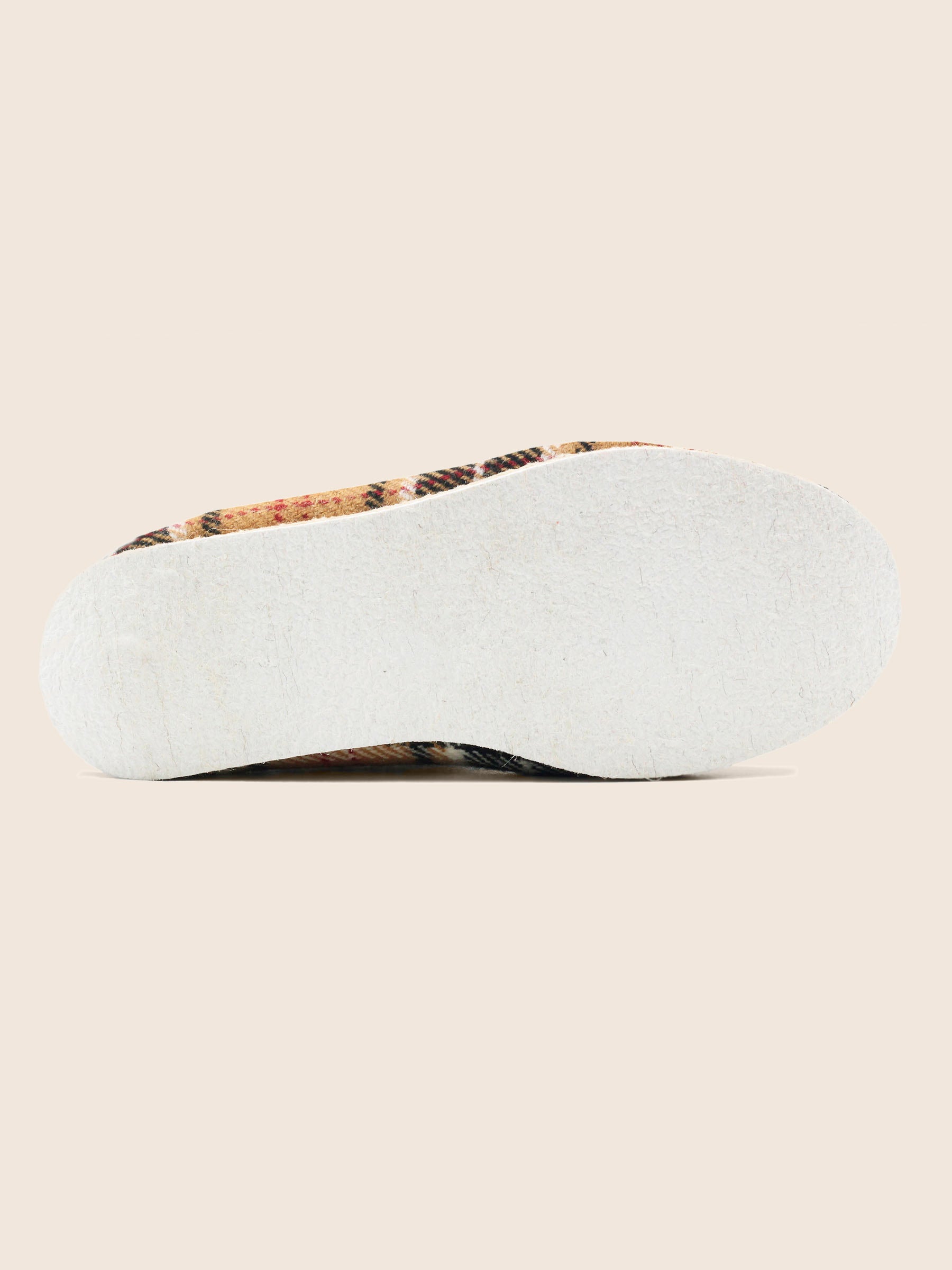 vue dessous charentaises ecossais beige jules & jenn