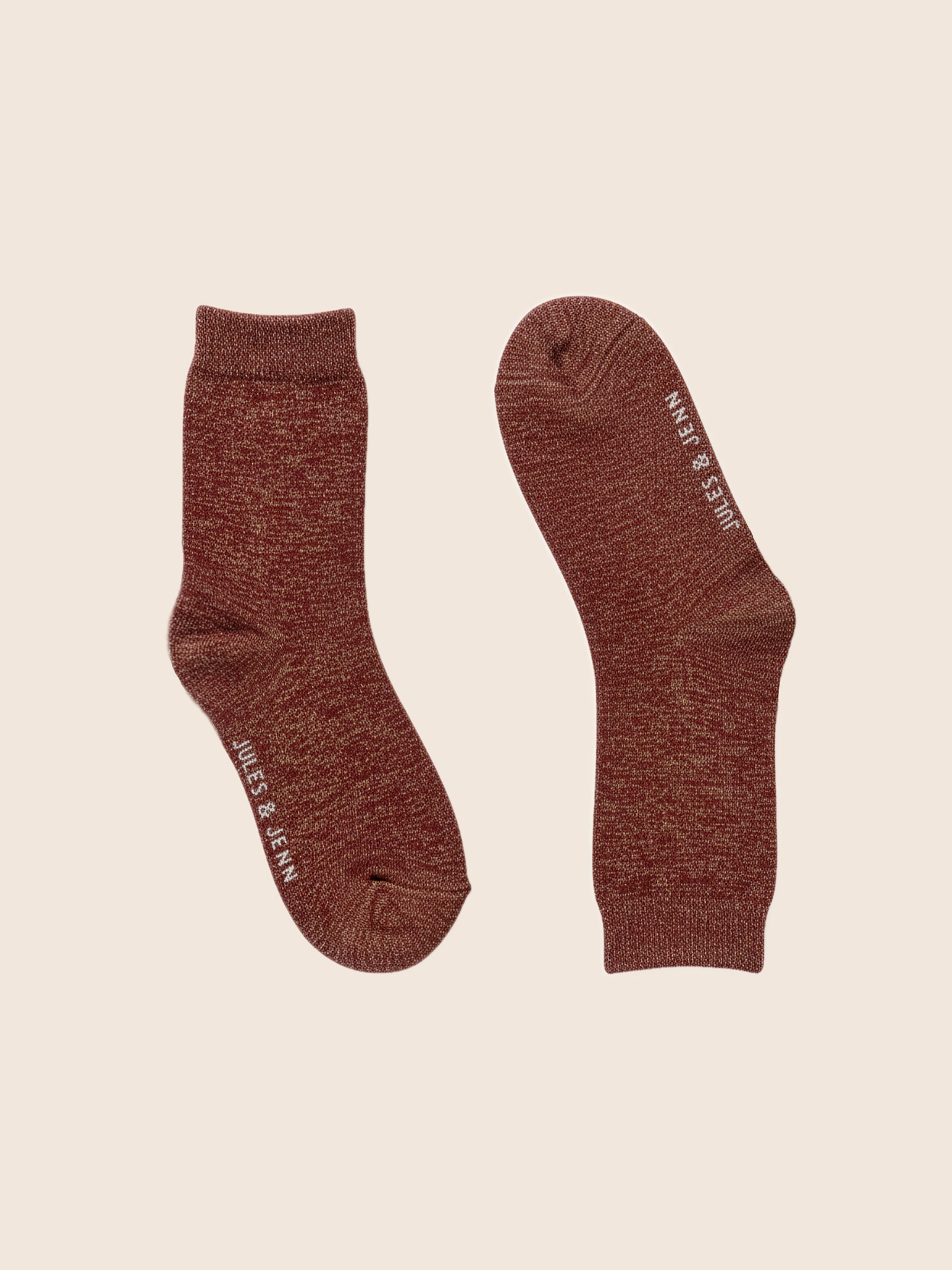 chaussettes lurex bordeaux et doré jules jenn
