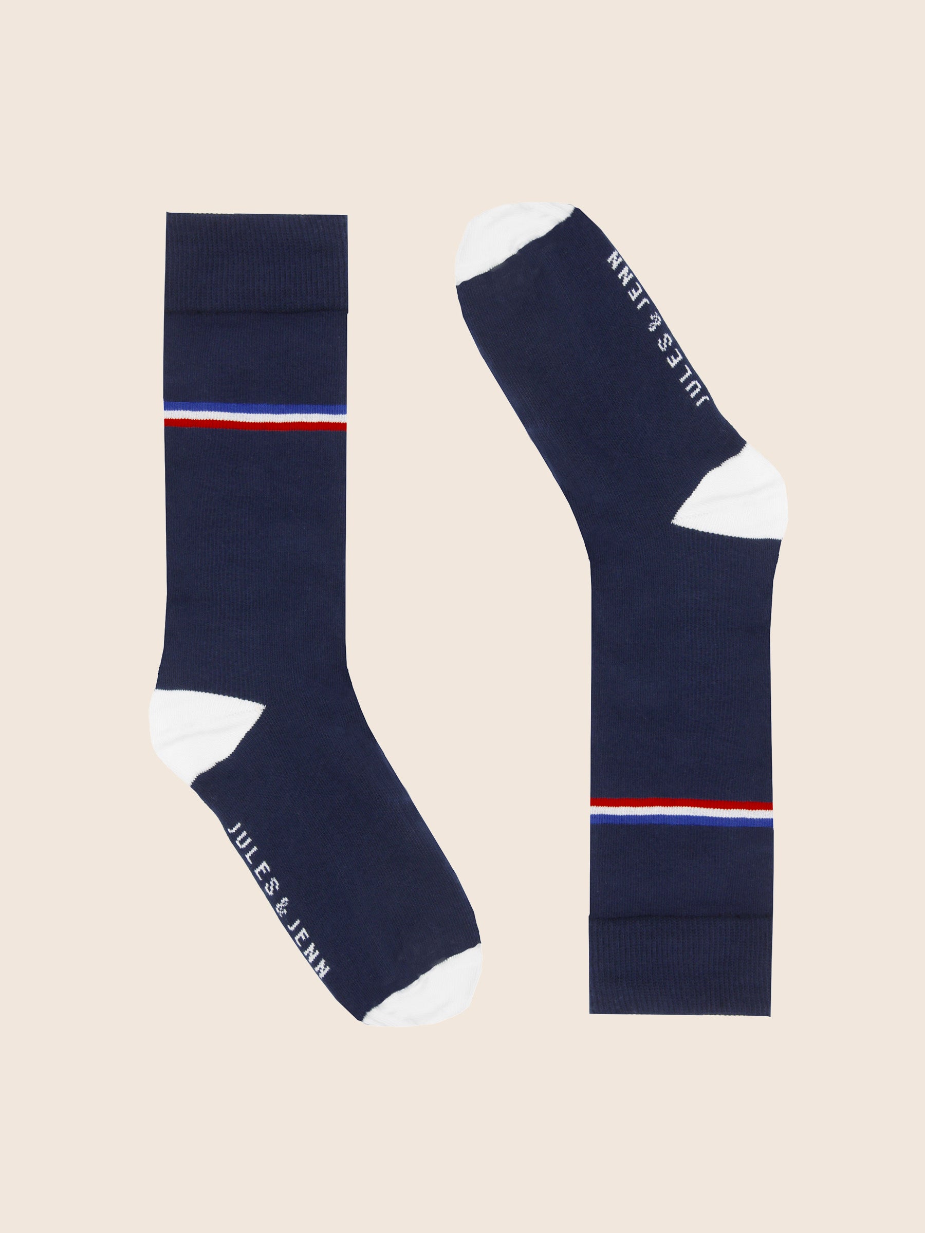 vue coté chaussettes coton bleu jules & jenn