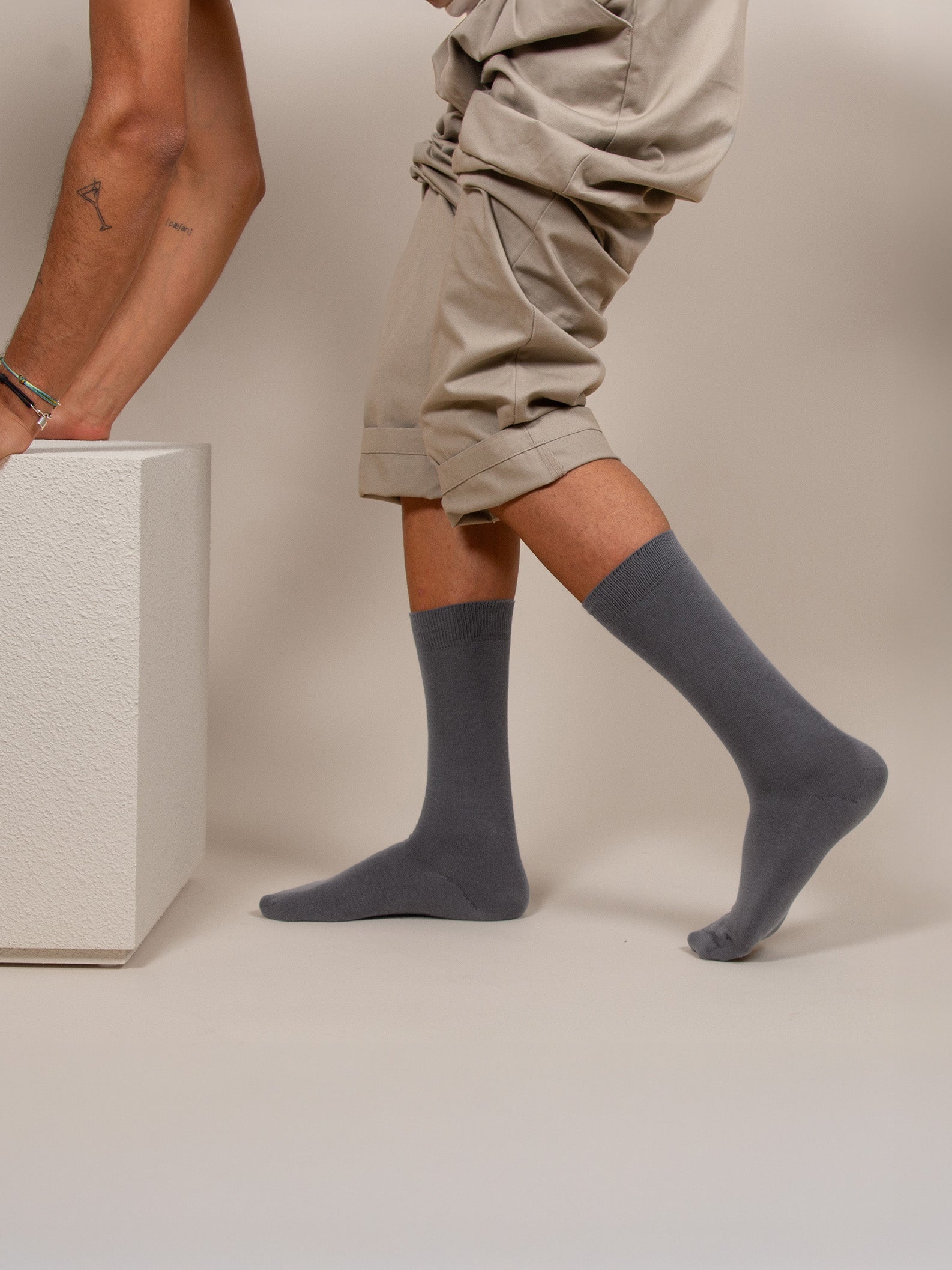 vue portée chaussettes fil ecosse gris jules & jenn