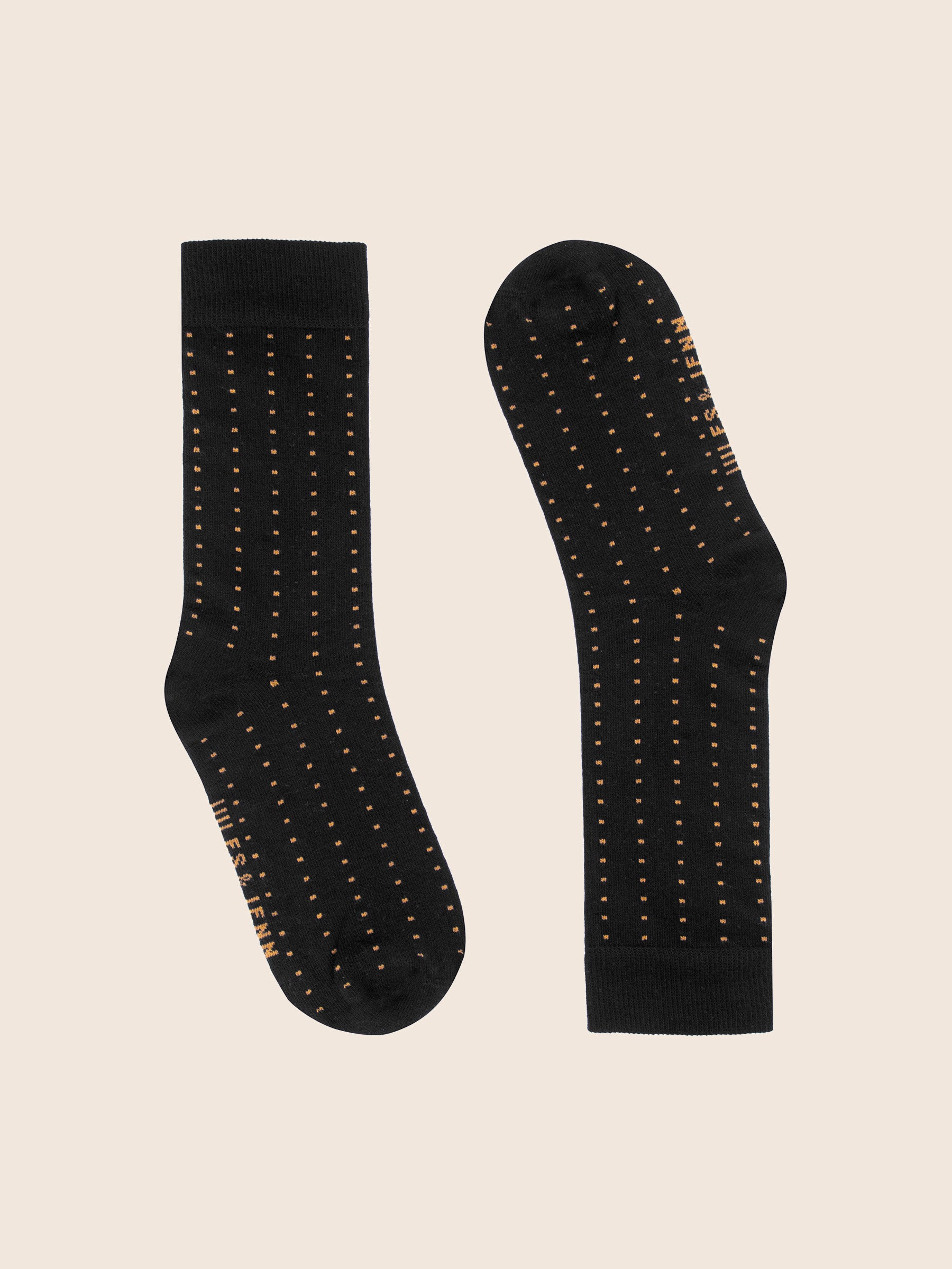 chaussettes mini pois noir cognac pack jules jenn 