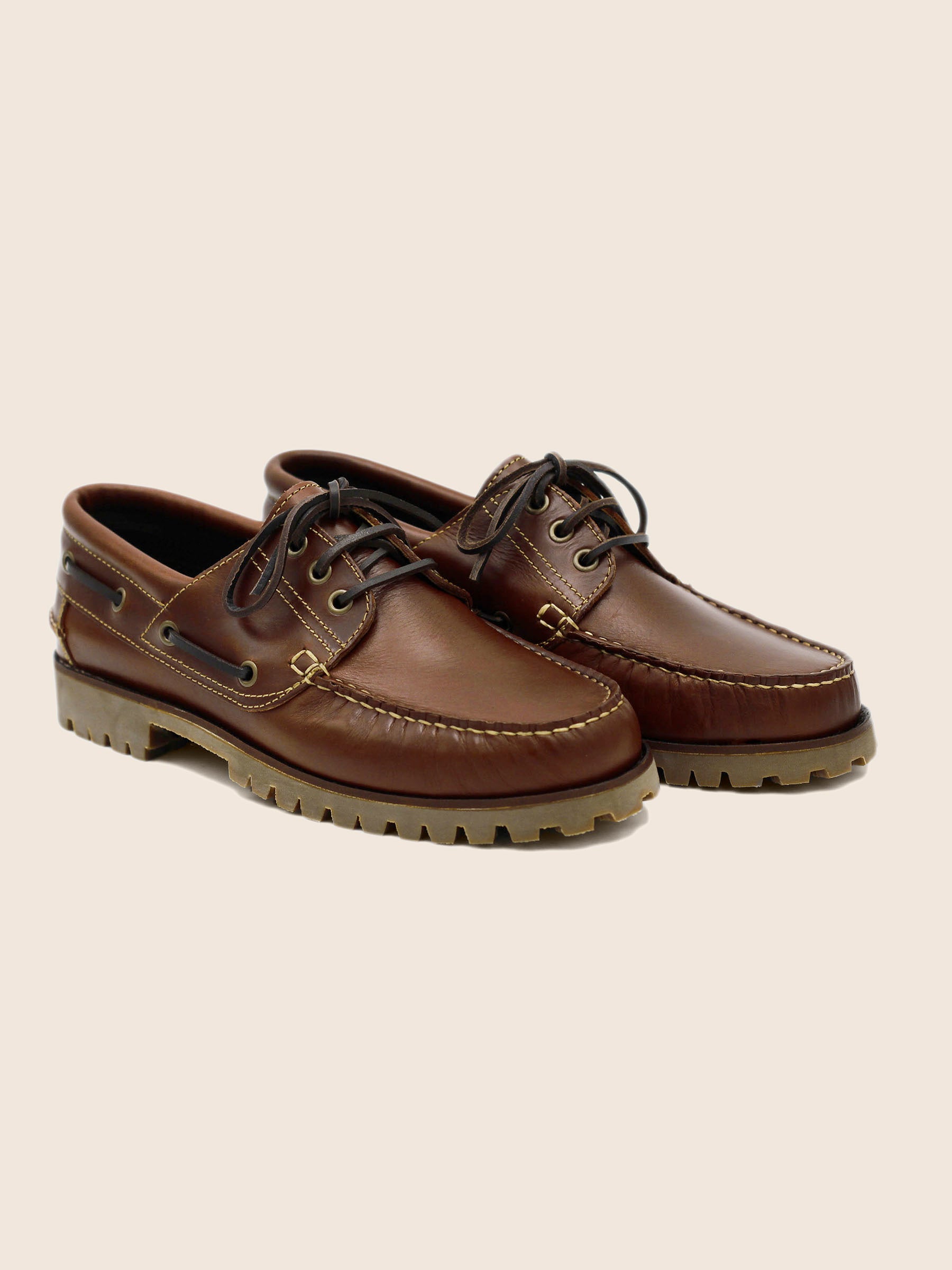 Chaussures bateau crampons marron
