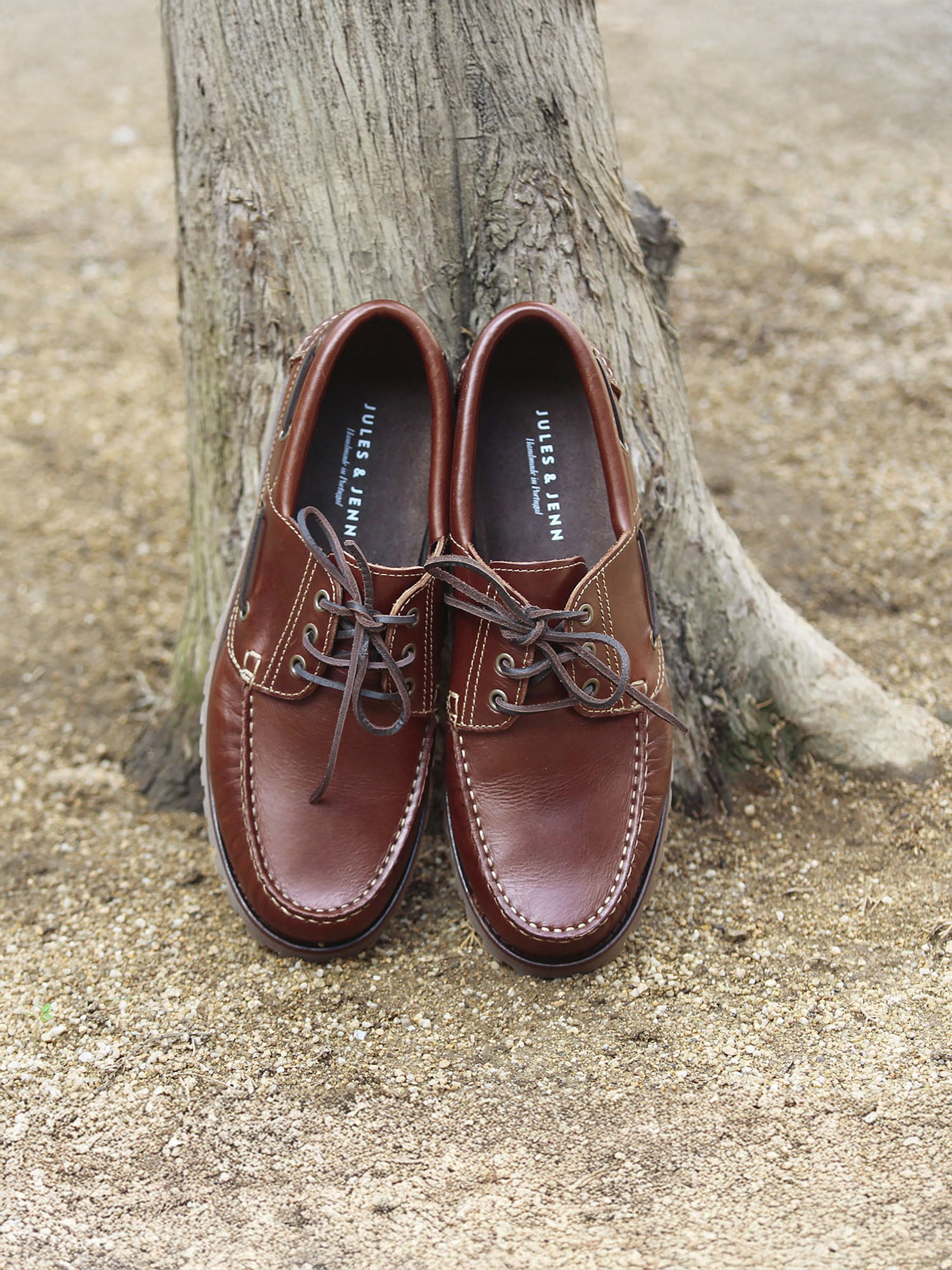 Chaussures bateau crampons marron